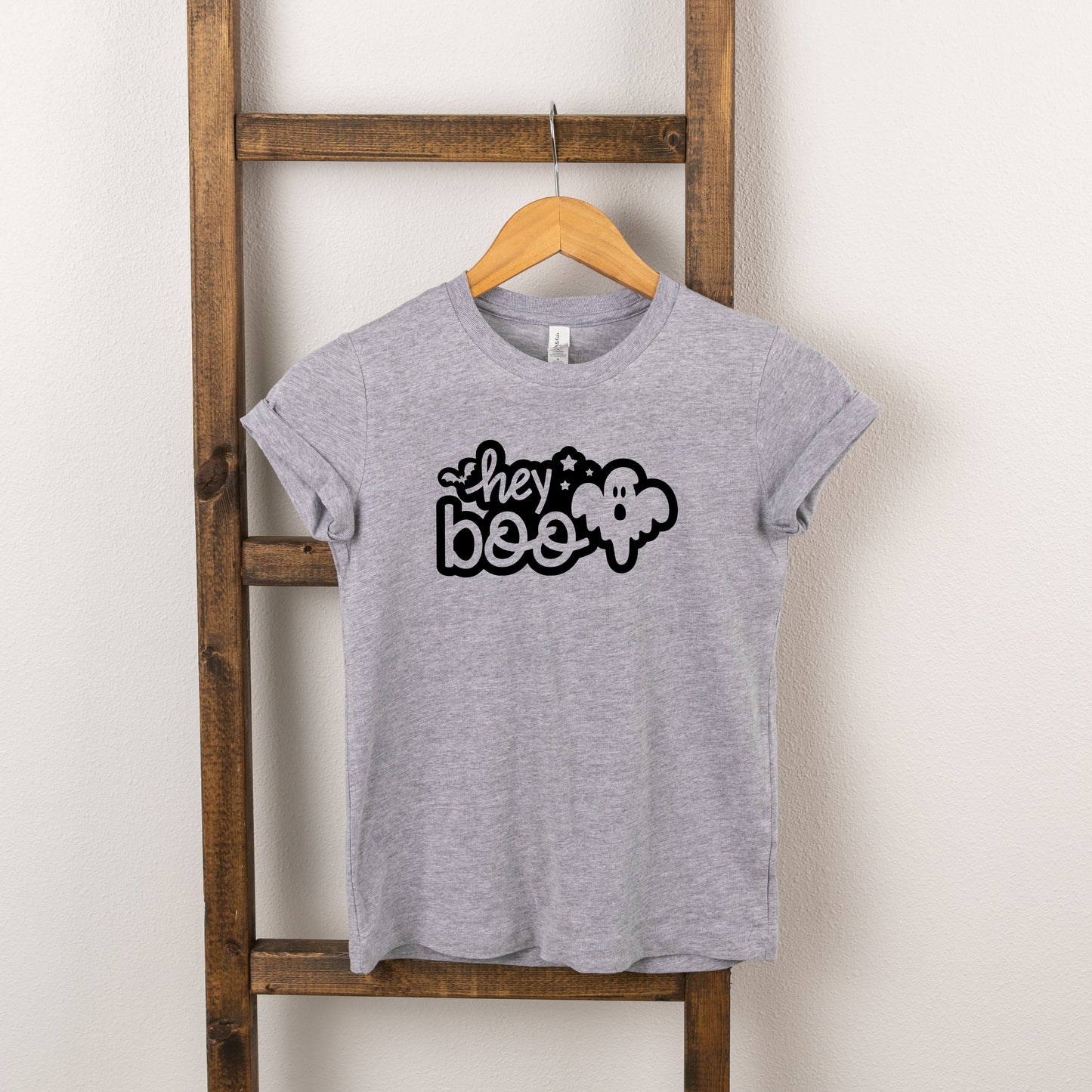 Hey Boo Ghost | Toddler Short Sleeve Crew Neck