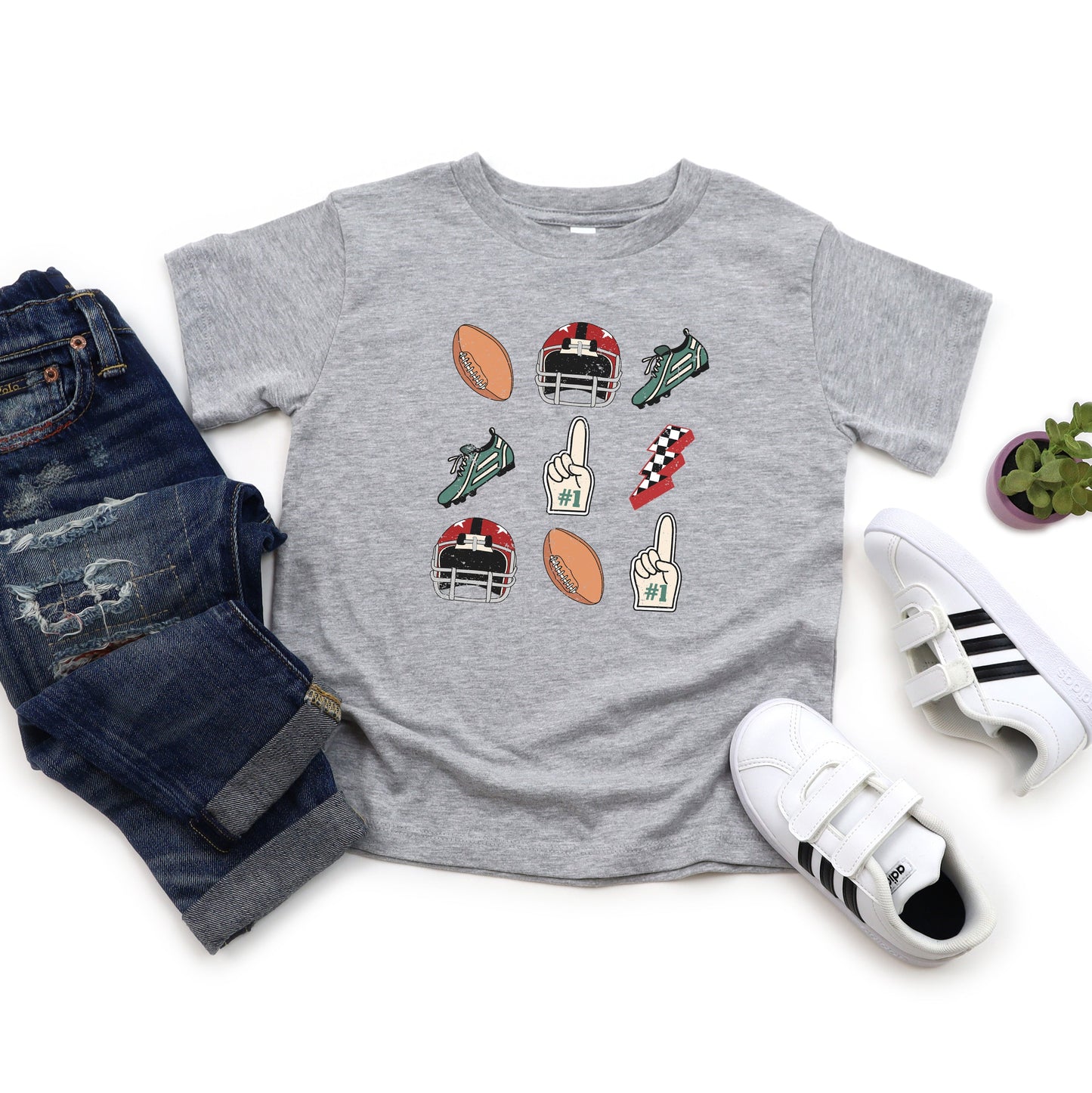Football Collage | Toddler Short Sleeve Crew Neck