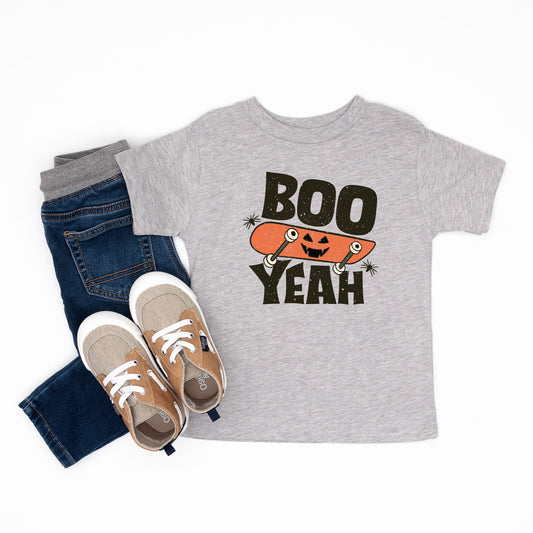 Boo Yeah Skateboard | Toddler Short Sleeve Crew Neck