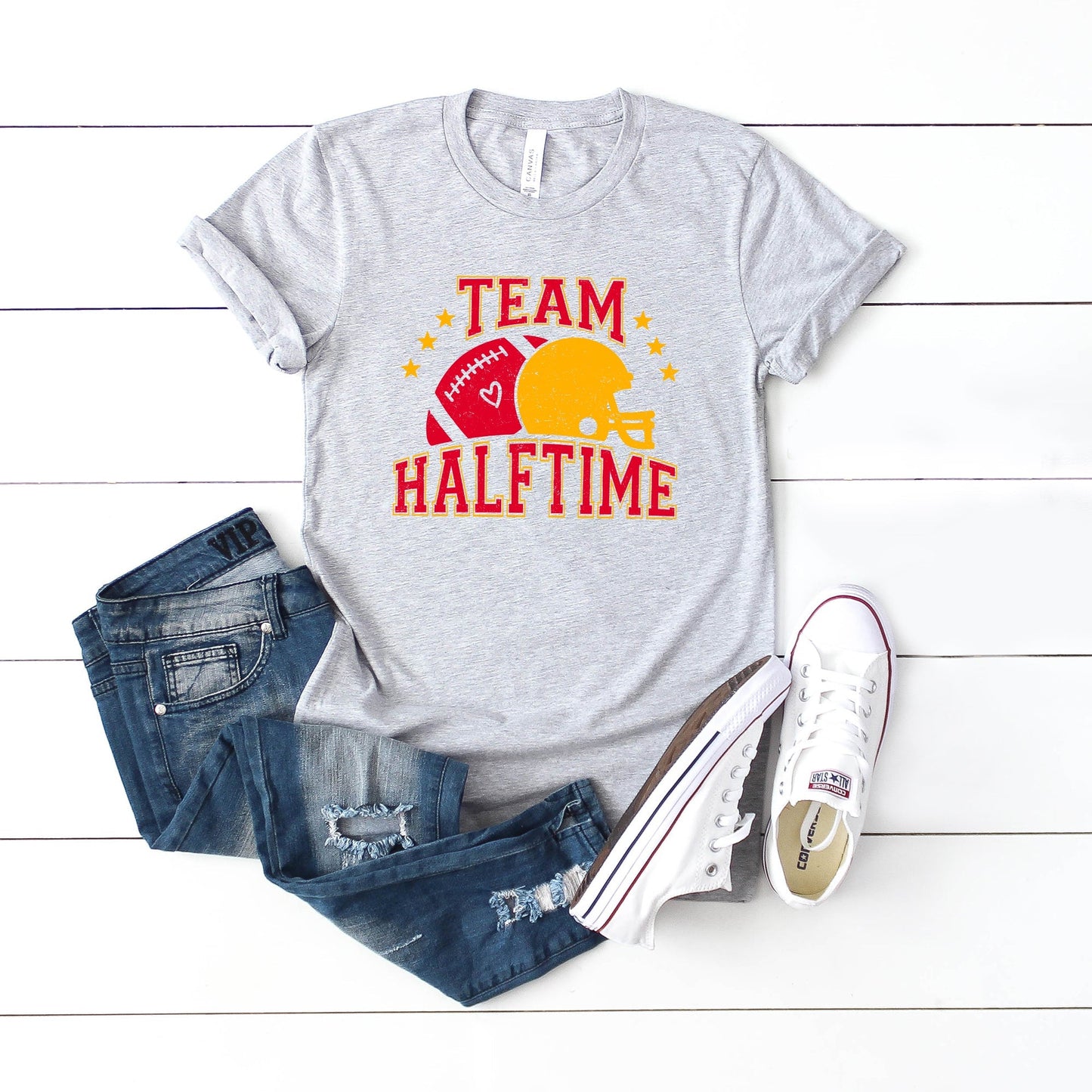 Team Halftime Distressed - Red | Youth Graphic Short Sleeve Tee