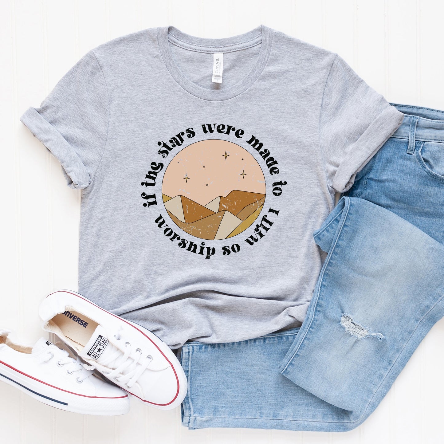 Vintage If The Stars Were Made To Worship | Short Sleeve Crew Neck