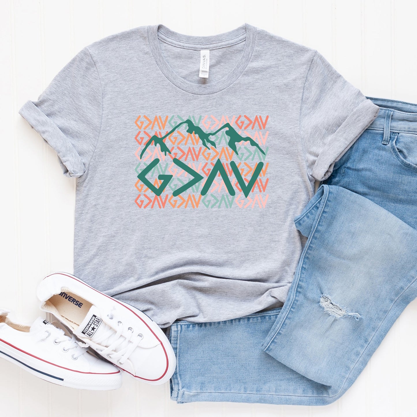 God Is Greater Mountains | Short Sleeve Crew Neck