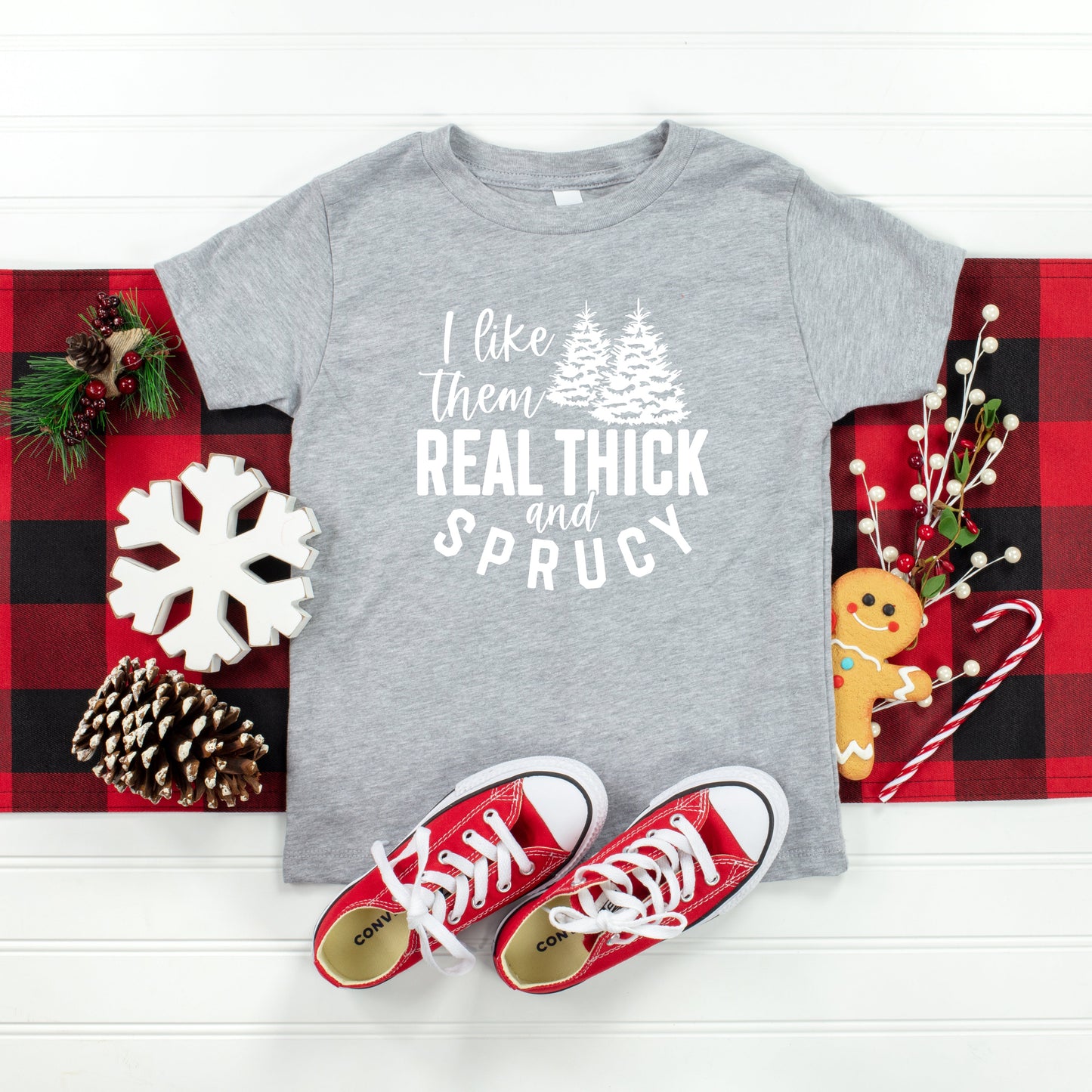Real Thick And Sprucy | Toddler Short Sleeve Crew Neck