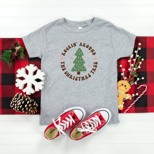 Retro Rockin Around Tree | Toddler Short Sleeve Crew Neck