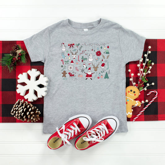 Christmas Doodles | Toddler Short Sleeve Crew Neck