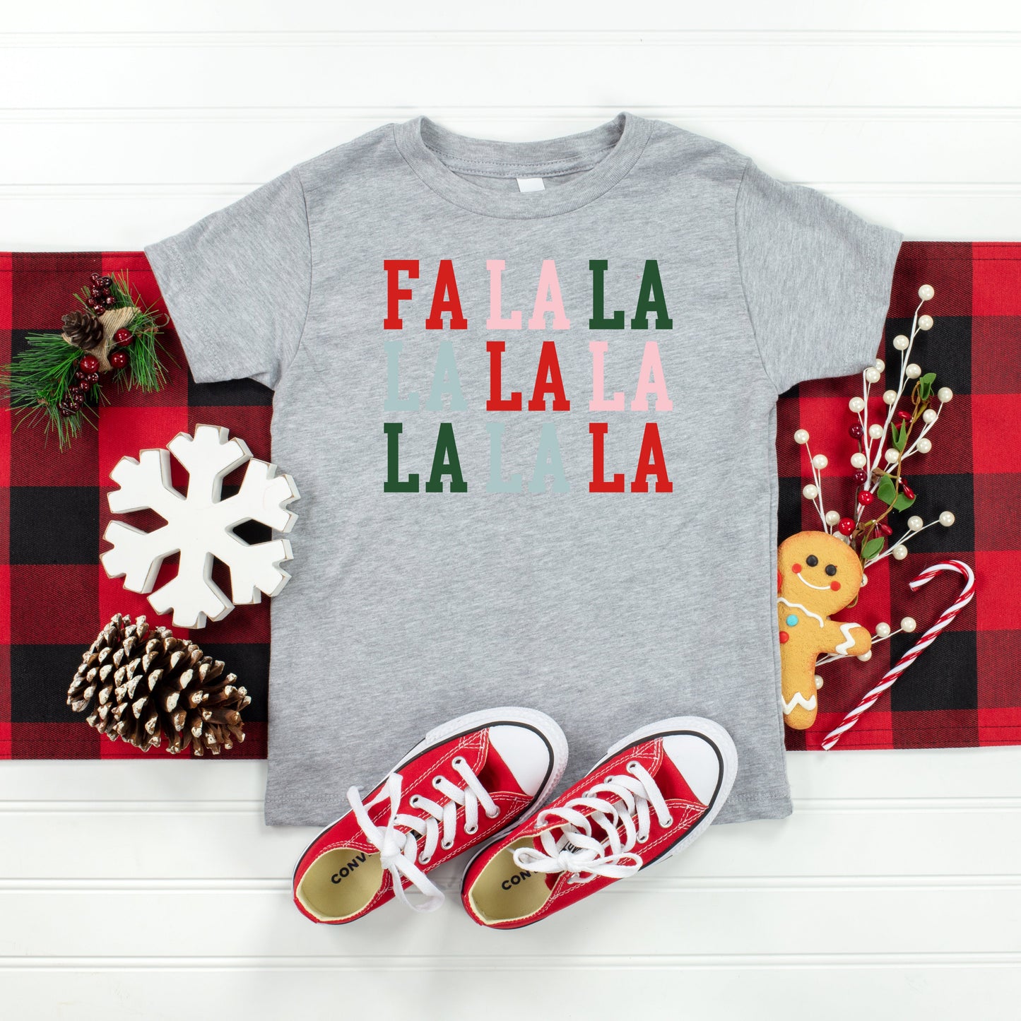 Colorful Fa La La | Toddler Short Sleeve Crew Neck