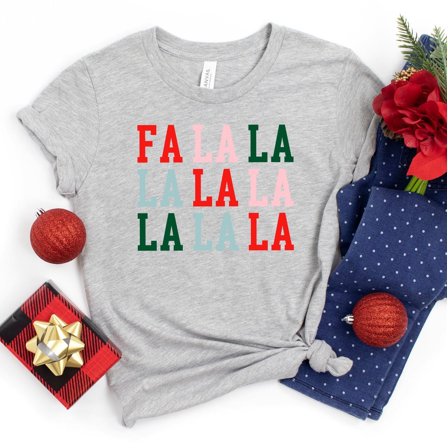 Colorful Fa La La | Youth Short Sleeve Crew Neck