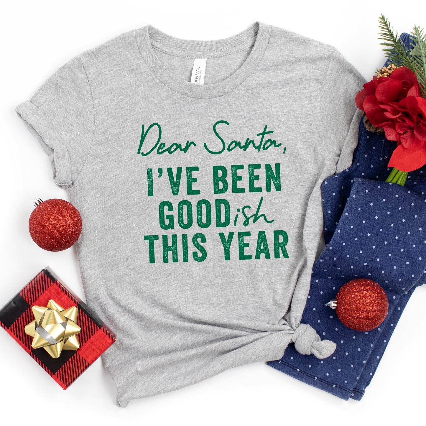 Dear Santa I've Been Goodish This Year | Youth Short Sleeve Crew Neck