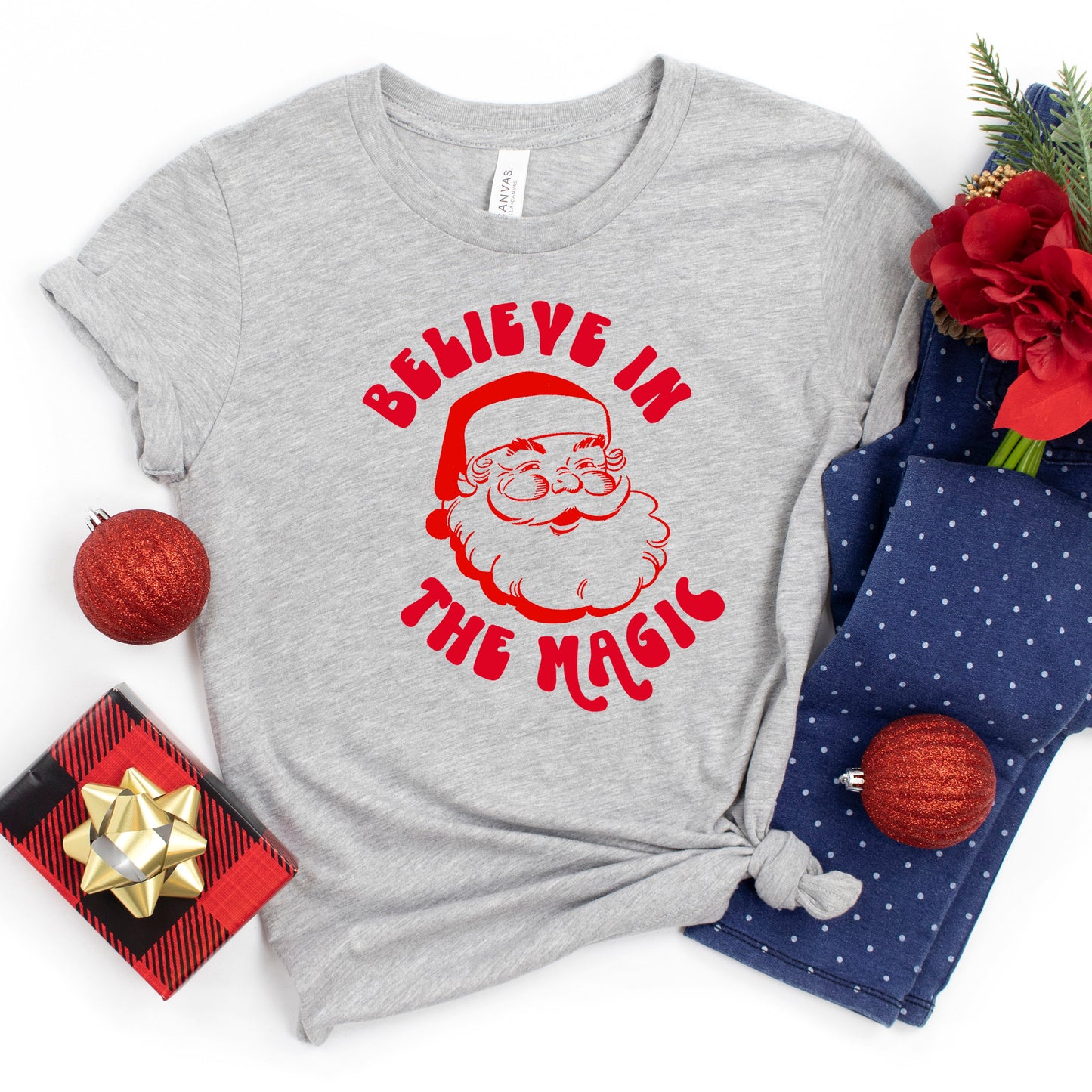 Believe In The Magic Santa | Youth Short Sleeve Crew Neck