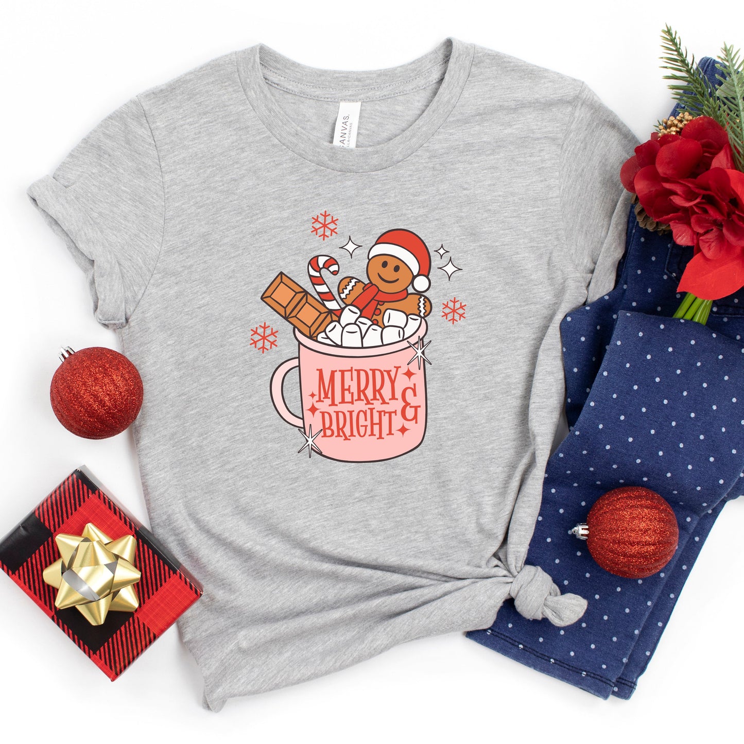 Merry And Bright Mug | Youth Short Sleeve Crew Neck