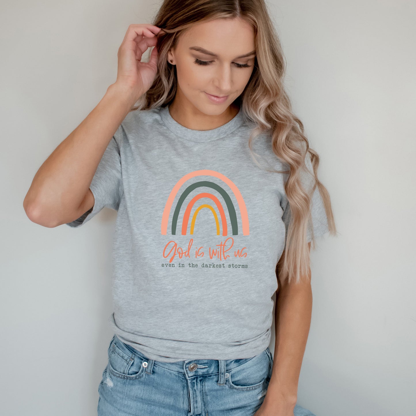 God Is With Us Even In The Darkest Storms | Short Sleeve Crew Neck