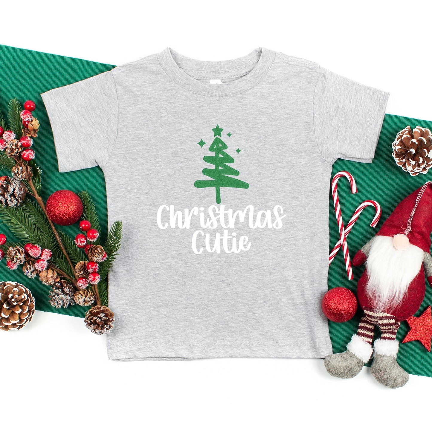 Christmas Tree Cutie Glitter | Toddler Graphic Short Sleeve Tee