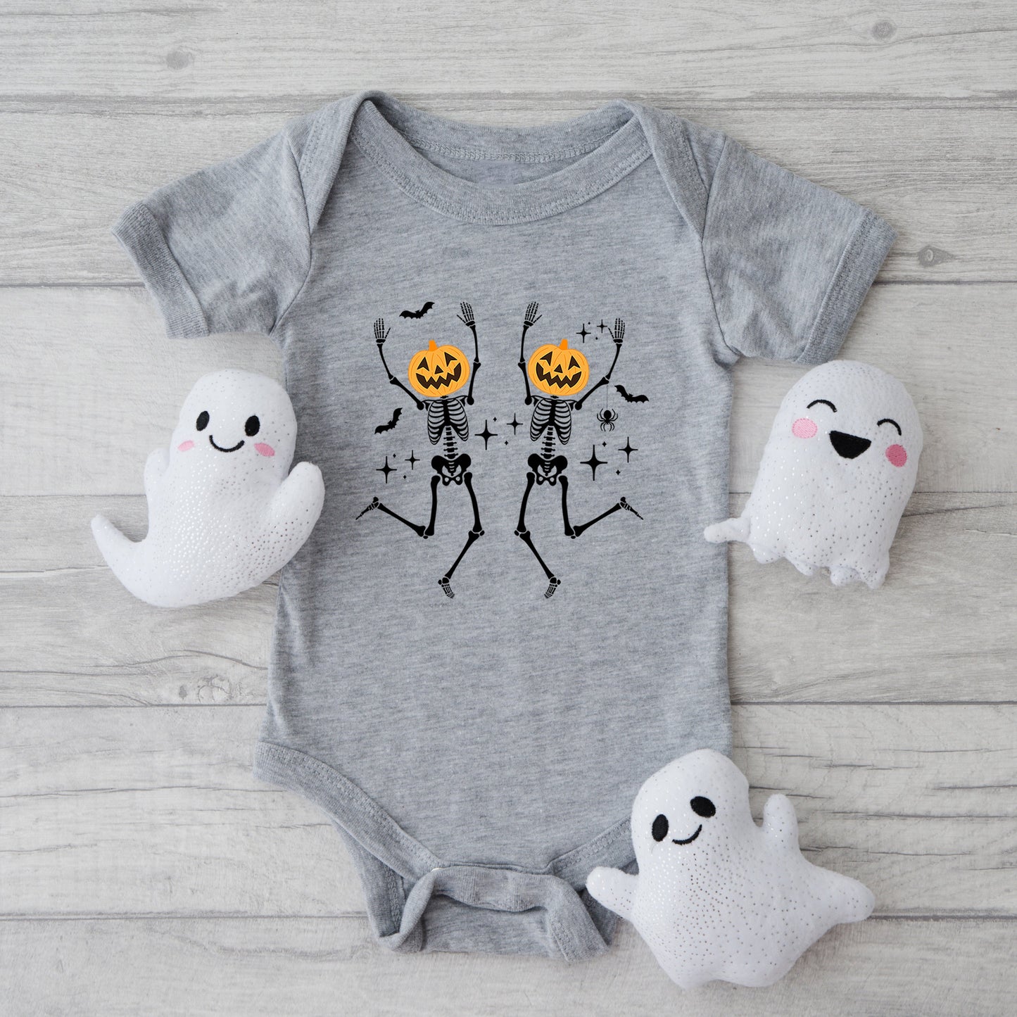 Pumpkin Skeleton | Baby Graphic Short Sleeve Onesie