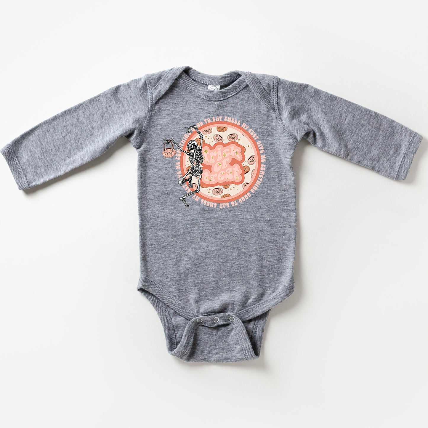 Trick Or Treat Skeleton | Baby Long Sleeve Onesie