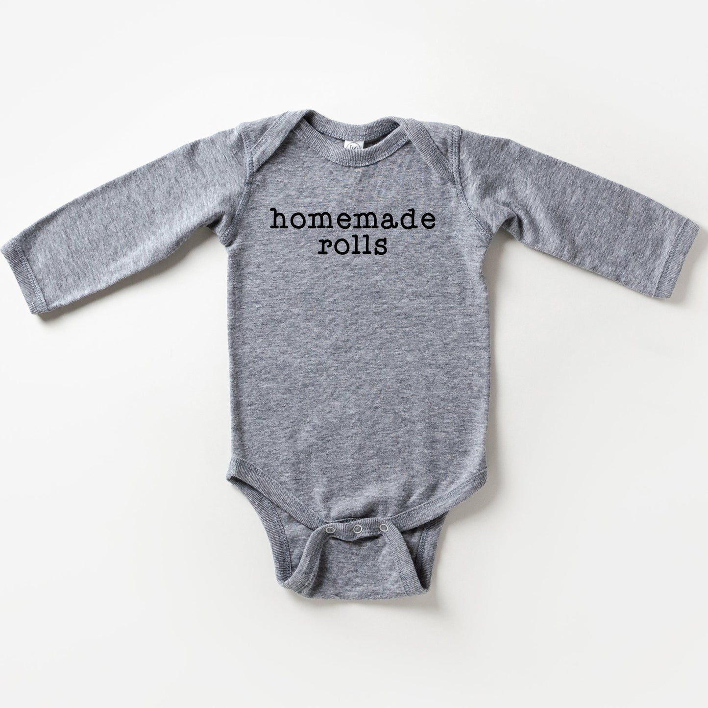 Homemade Rolls Typewriter | Baby Long Sleeve Onesie