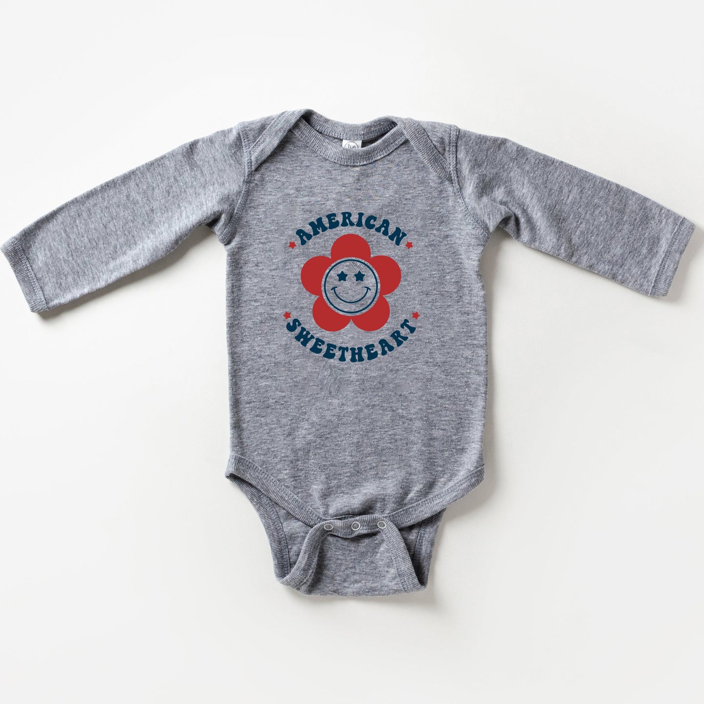 American Sweetheart Flower | Baby Long Sleeve Onesie