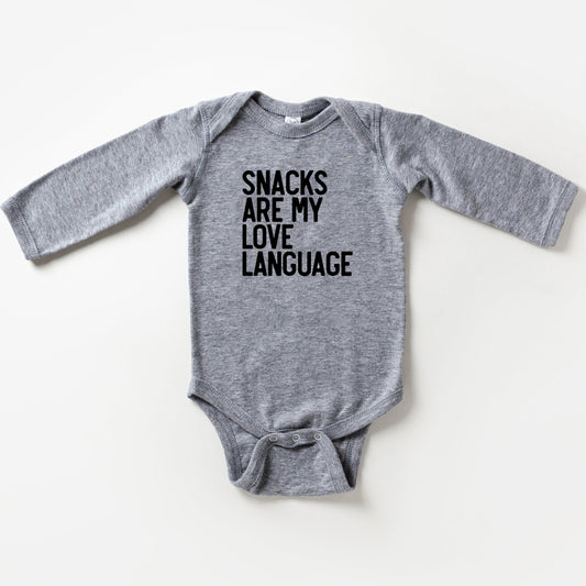 Snacks Are My Love Language | Baby Long Sleeve Onesie