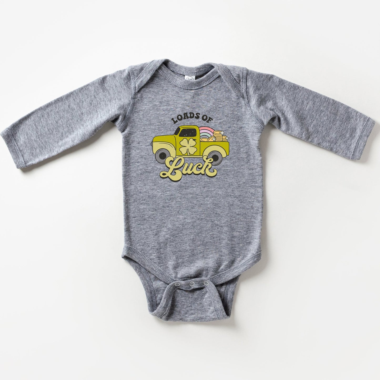 Loads Of Luck Retro Truck | Baby Long Sleeve Onesie