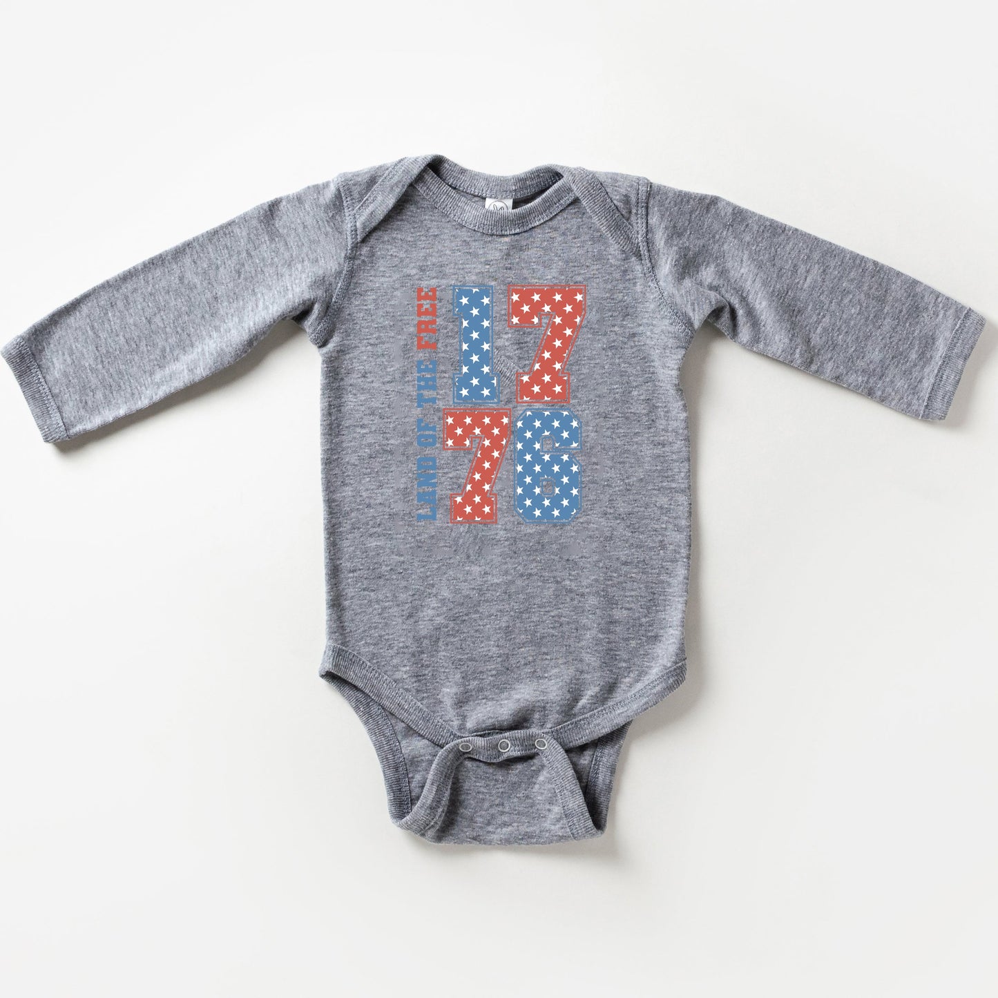 Land Of The Free Retro Stars | Baby Long Sleeve Onesie