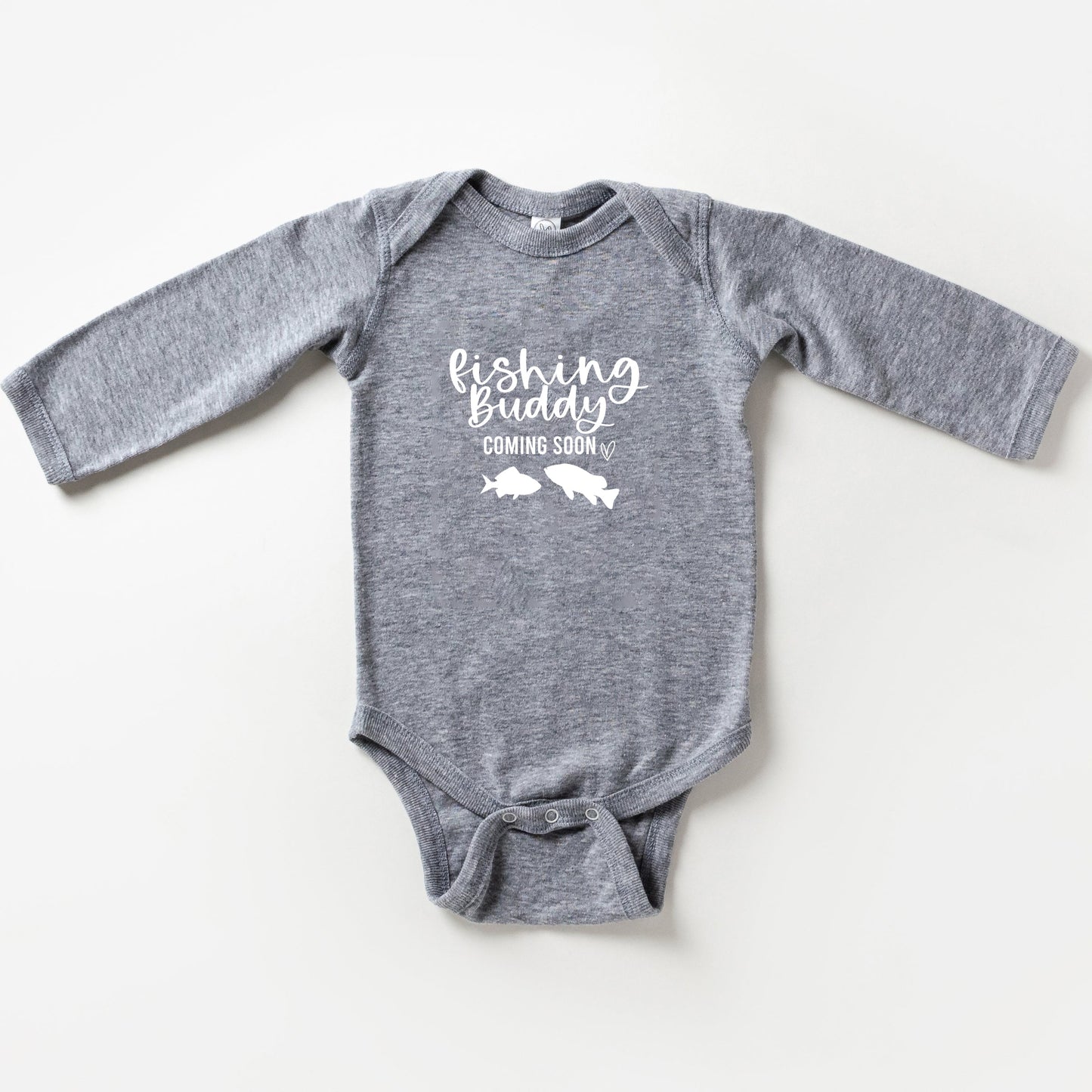 Fishing Buddy Coming Soon | Baby Long Sleeve Onesie