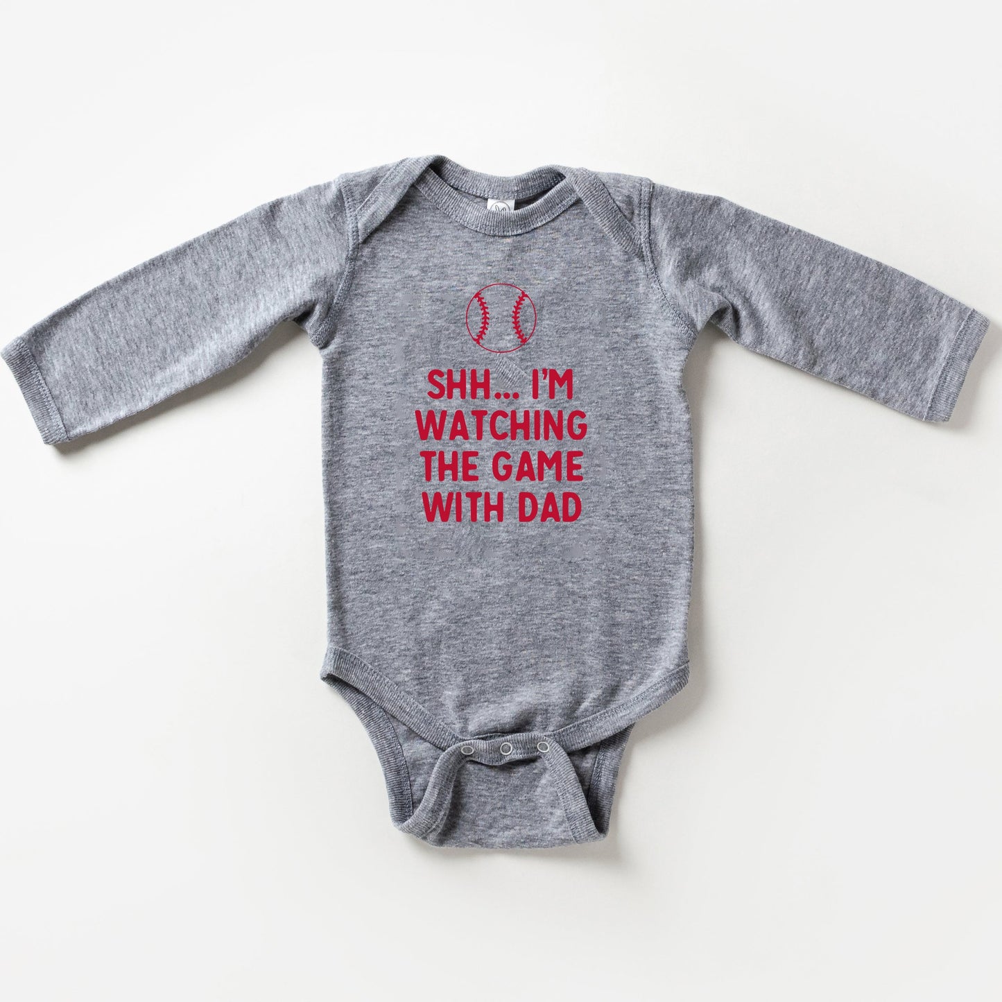 Watching The Game With Dad | Baby Long Sleeve Onesie