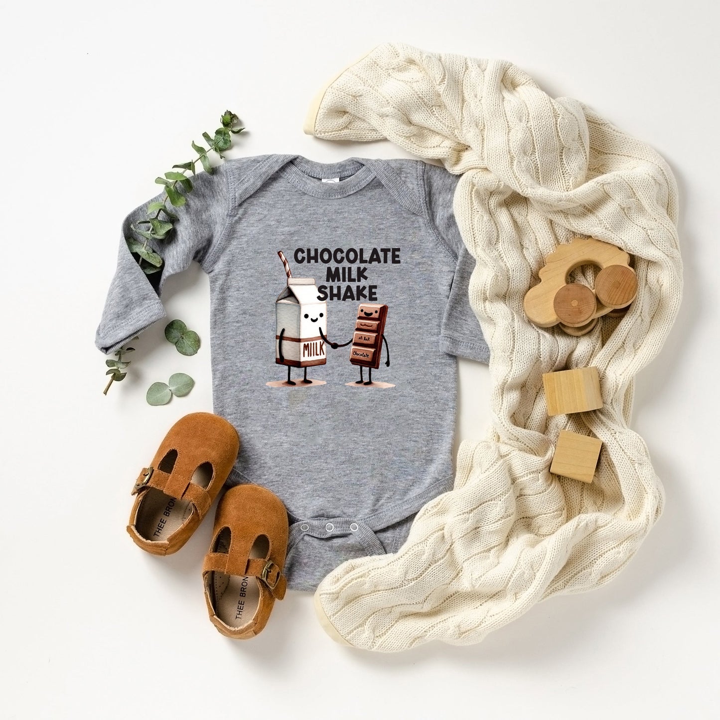 Chocolate Milk Shake | Baby Graphic Long Sleeve Onesie