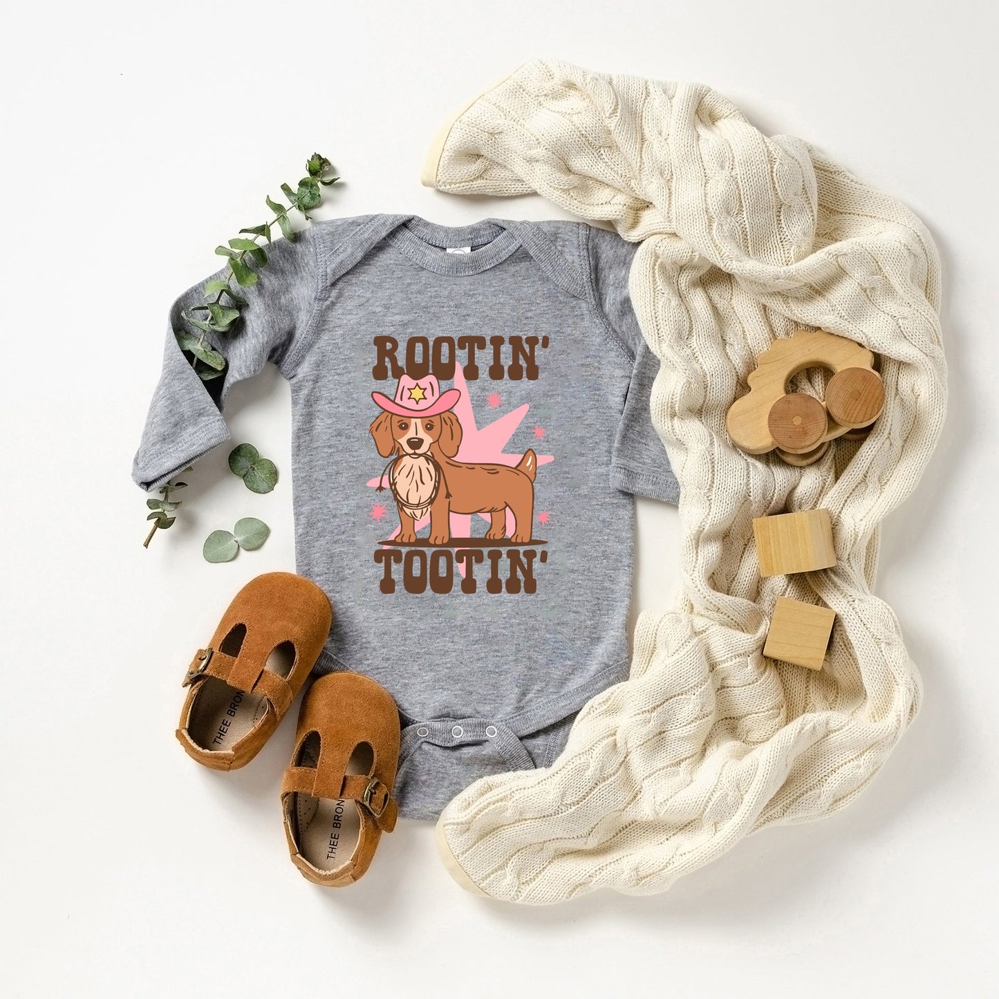Rootin' Tootin' Dog | Baby Long Sleeve Onesie