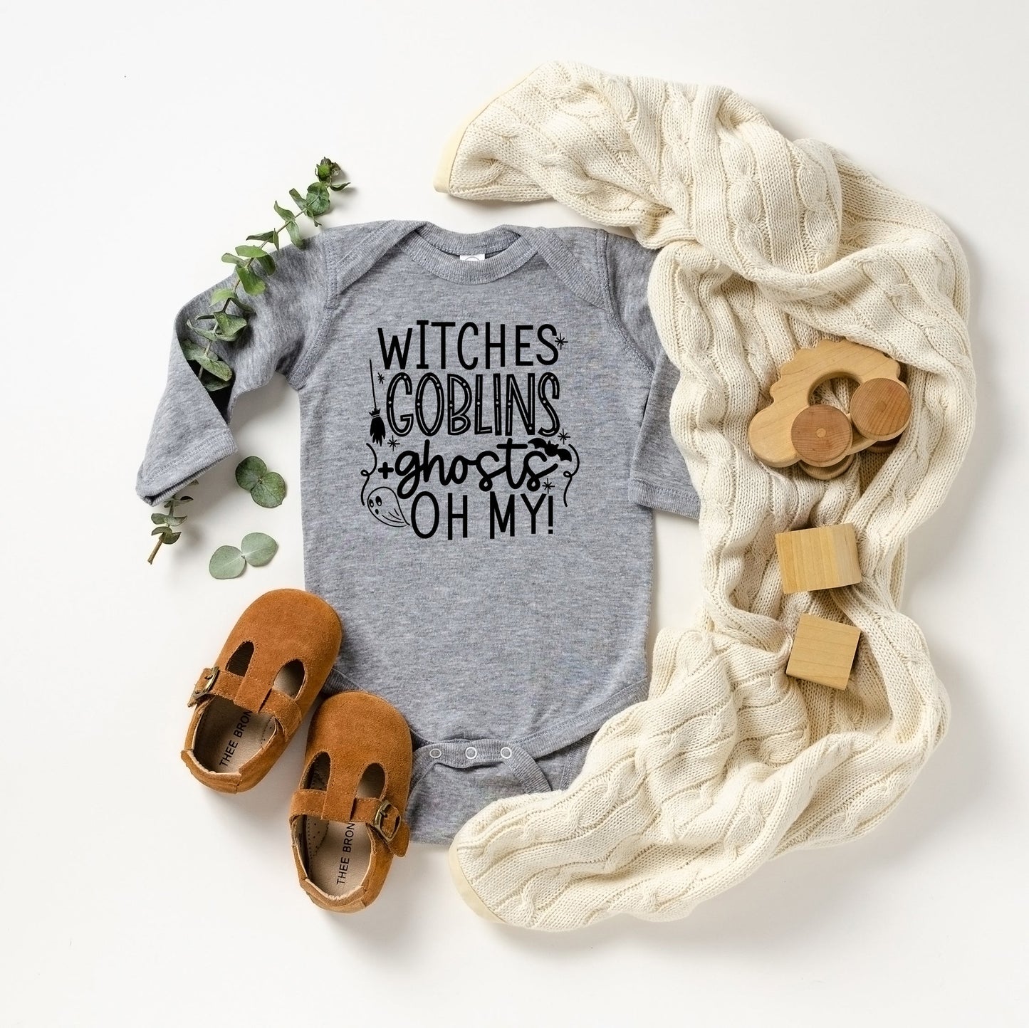 Witches Goblins Ghosts | Baby Long Sleeve Onesie