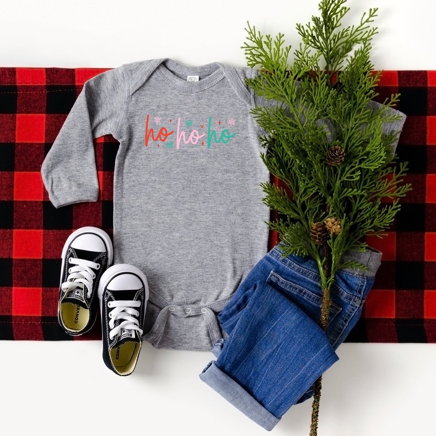 Ho Ho Ho Colorful | Baby Long Sleeve Onesie