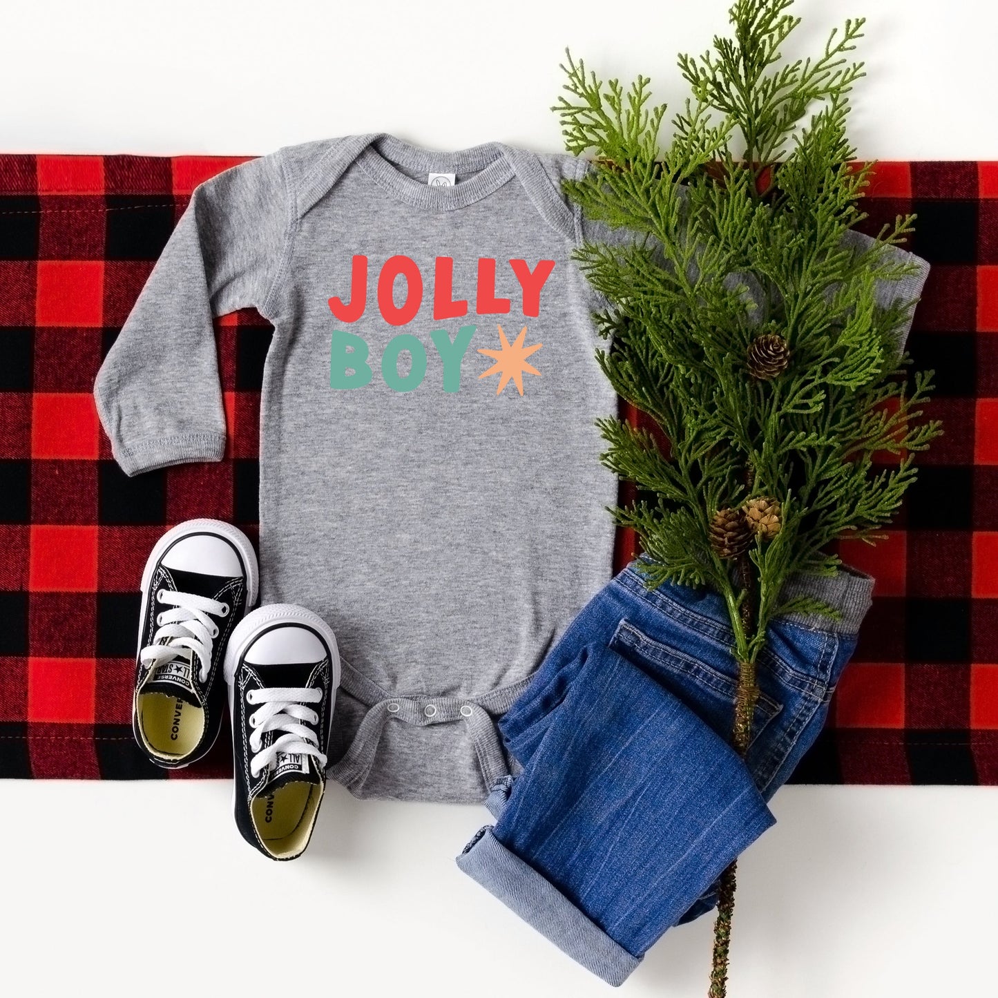 Jolly Boy Star | Baby Long Sleeve Onesie
