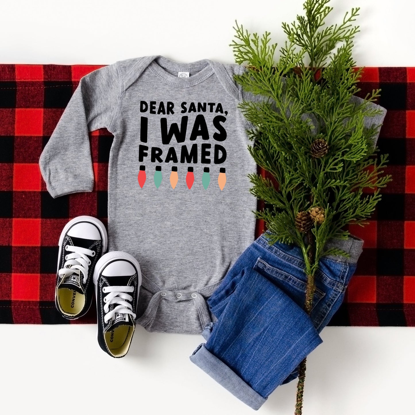 I Was Framed Lights | Baby Long Sleeve Onesie
