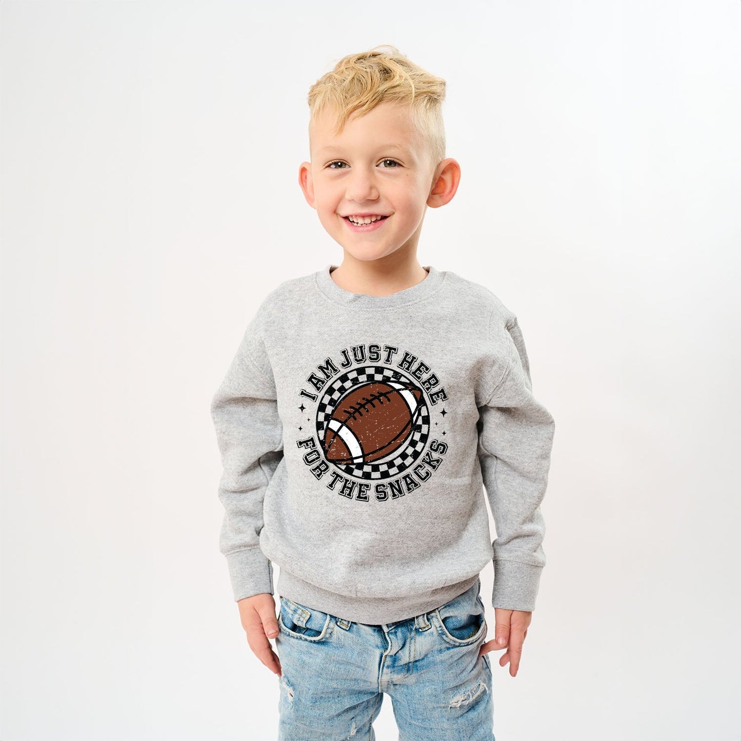 I Am Just Here For The Snacks | Youth Ultra-Soft Graphic Sweatshirt