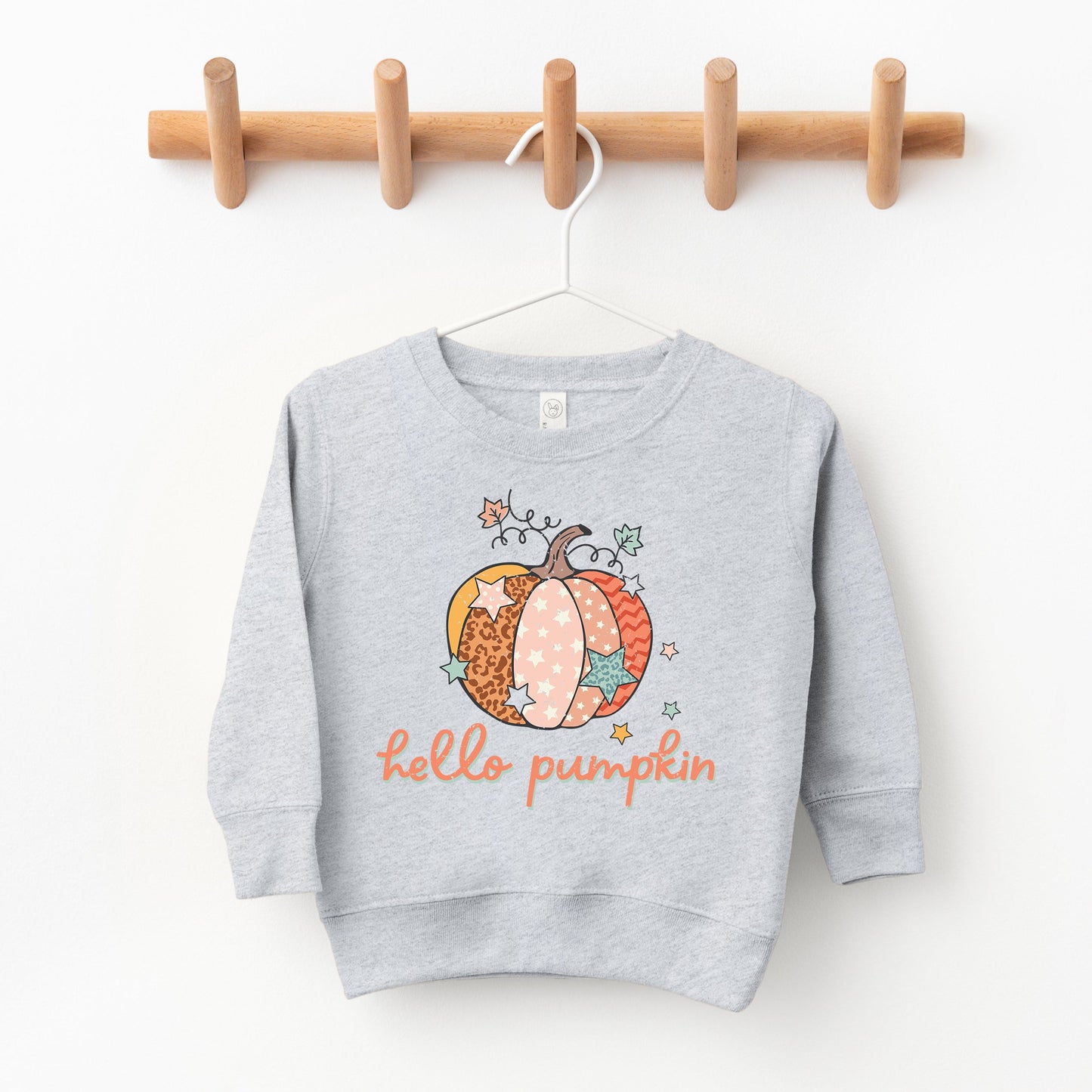 Hello Pumpkin Colorful Stars | Toddler Sweatshirt