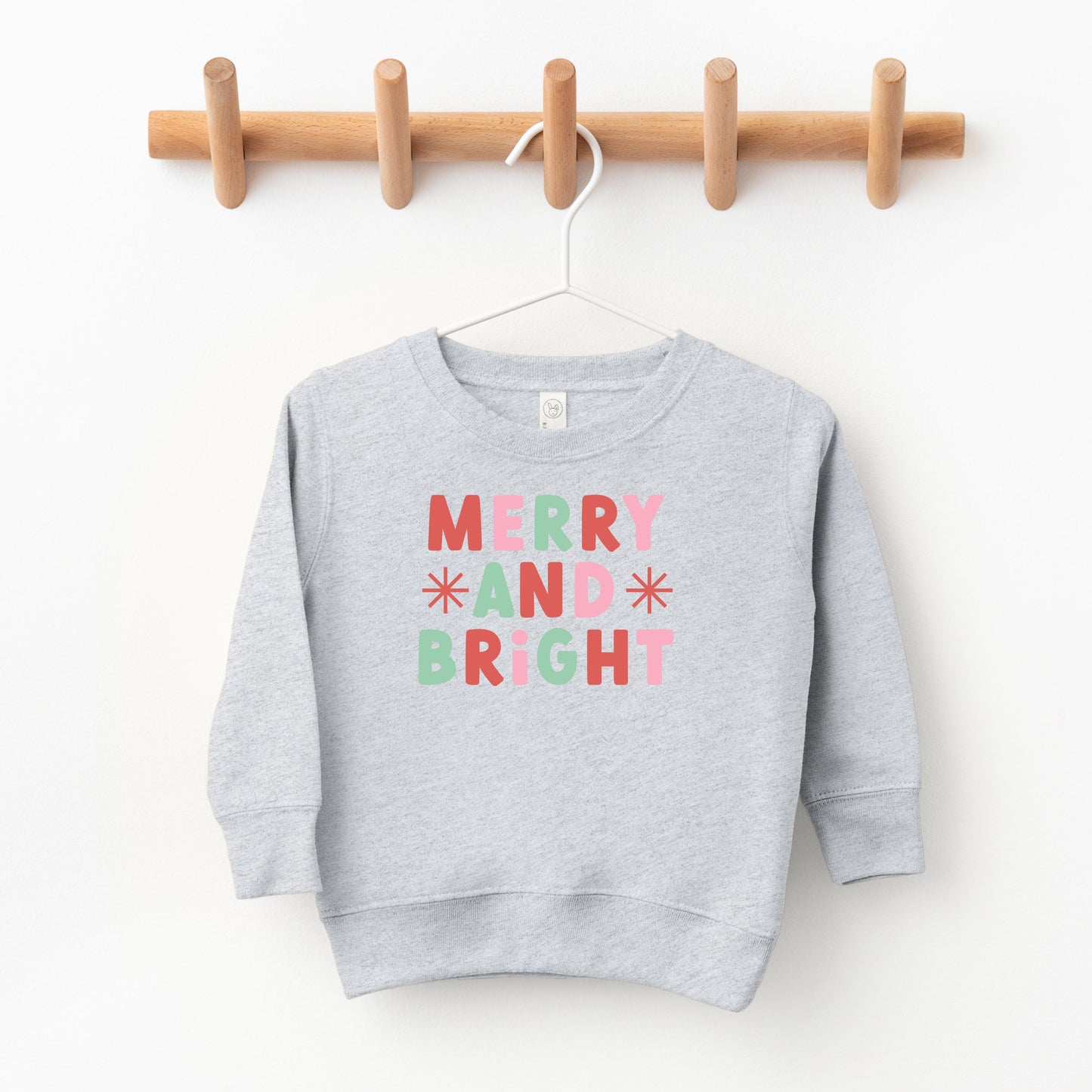 Retro Merry And Bright Stars | Toddler Sweatshirt