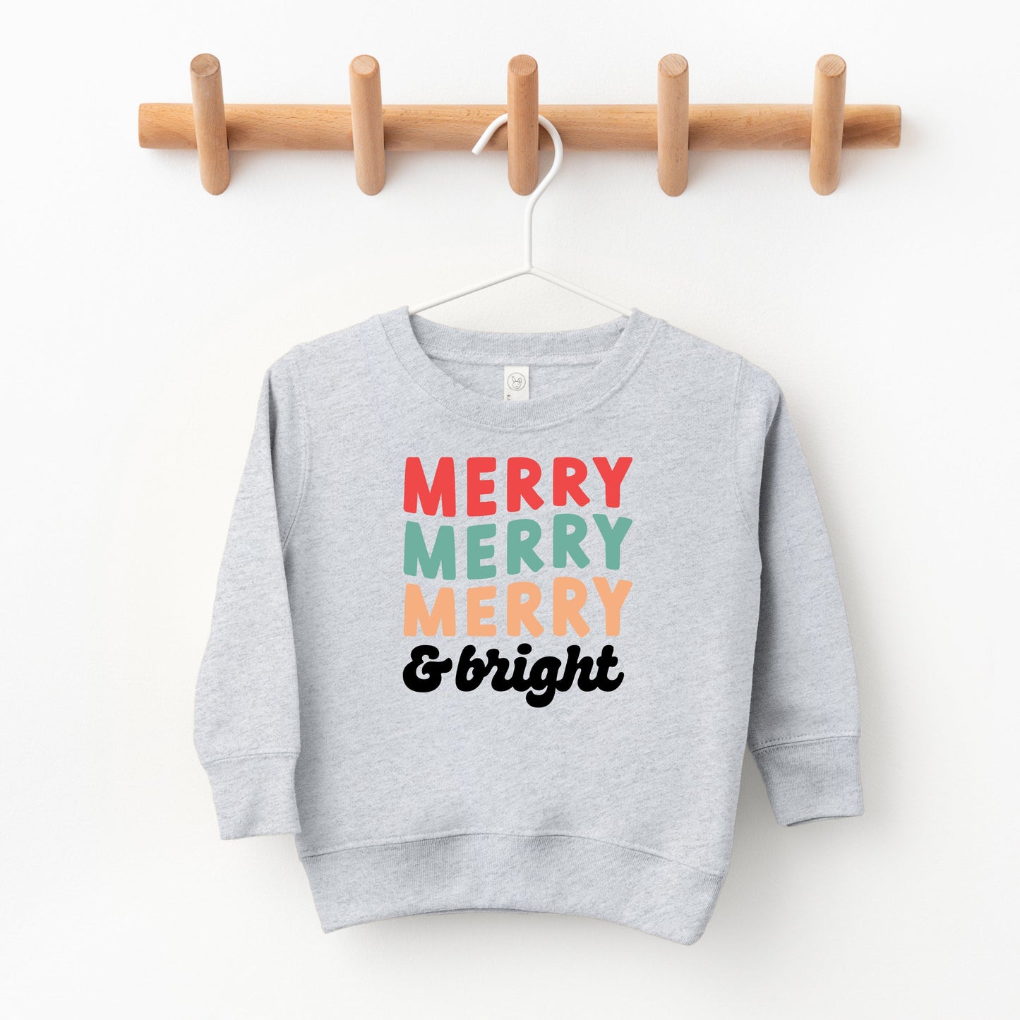 Merry And Bright Stacked | Toddler Sweatshirt
