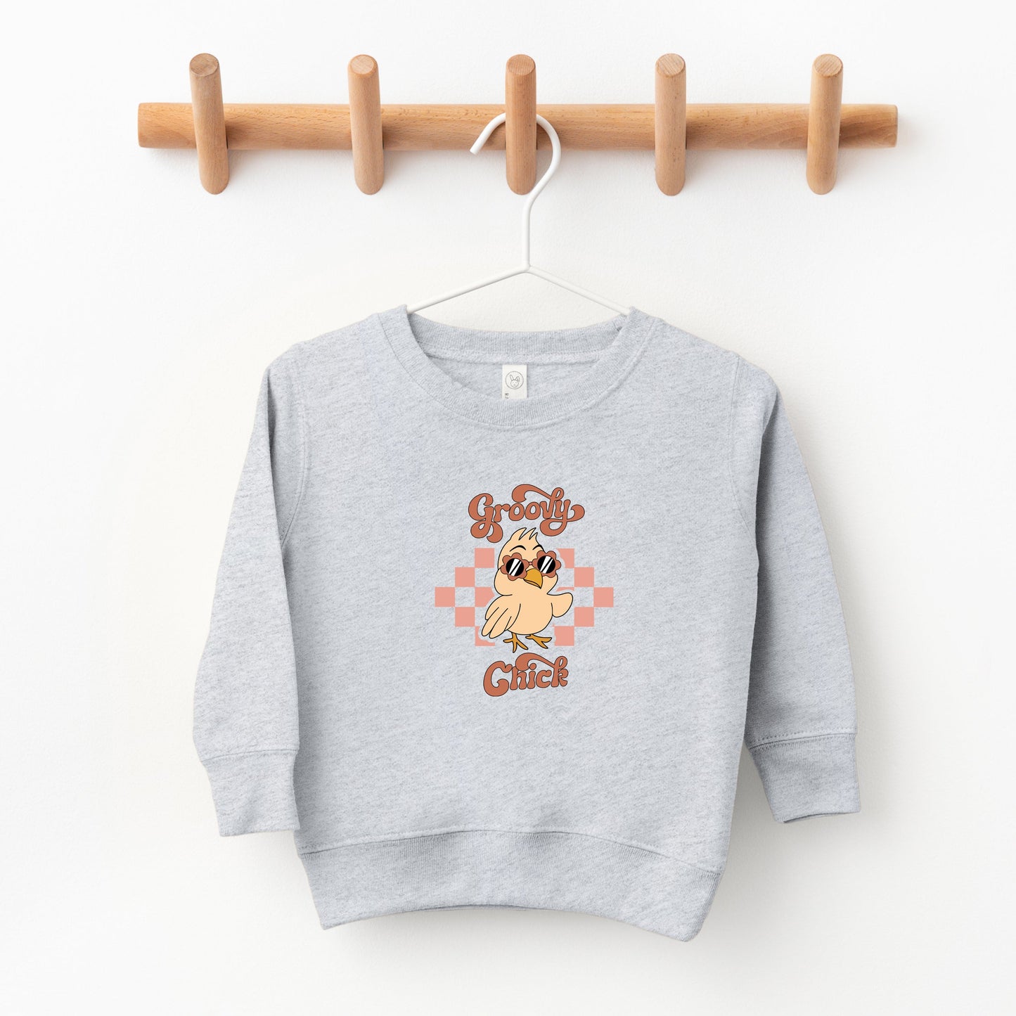 Groovy Chick Checkered | Toddler Sweatshirt