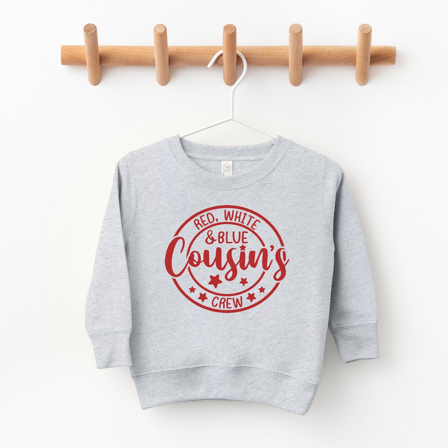 Red White And Blue Cousin's Crew | Toddler Sweatshirt
