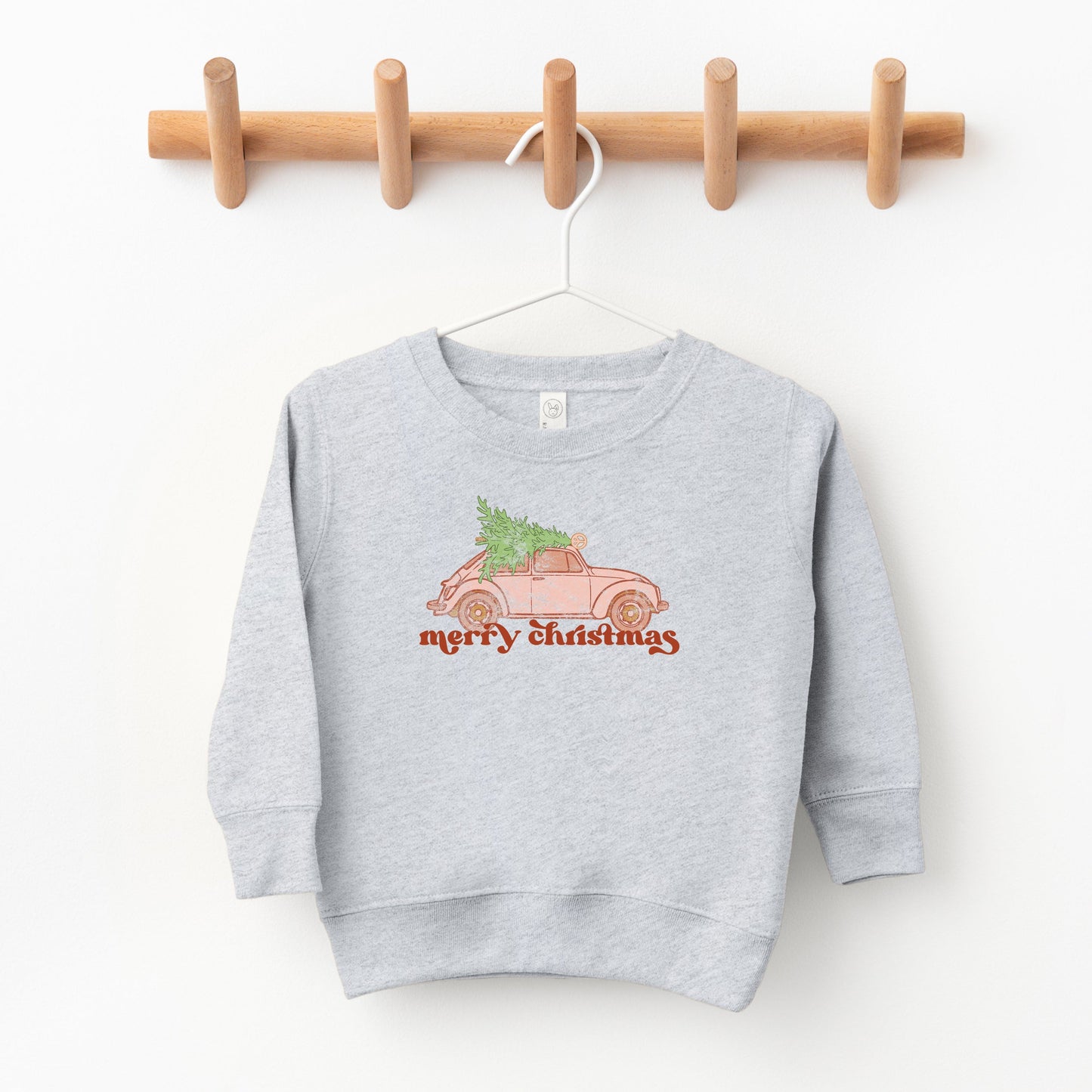 Merry Christmas Pink Car | Toddler Sweatshirt