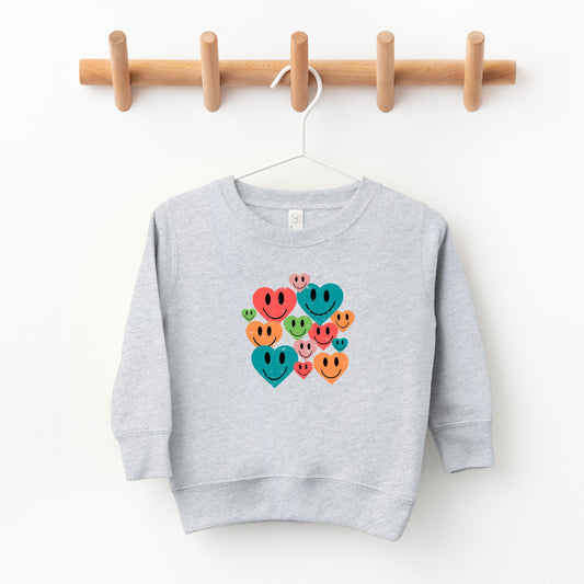 Distressed Smiley Hearts | Toddler Sweatshirt