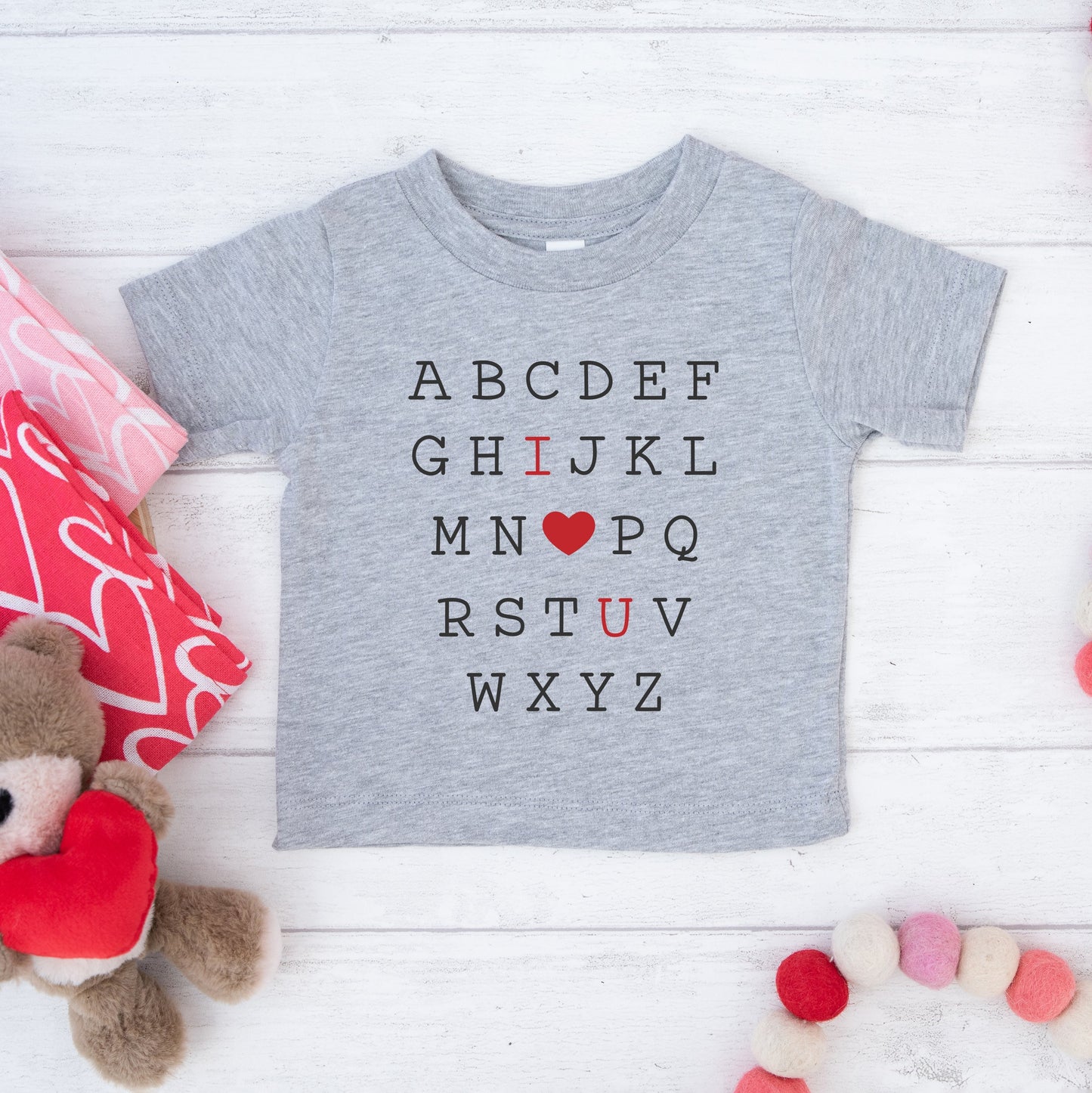Alphabet I Love You | Youth Graphic Short Sleeve Tee