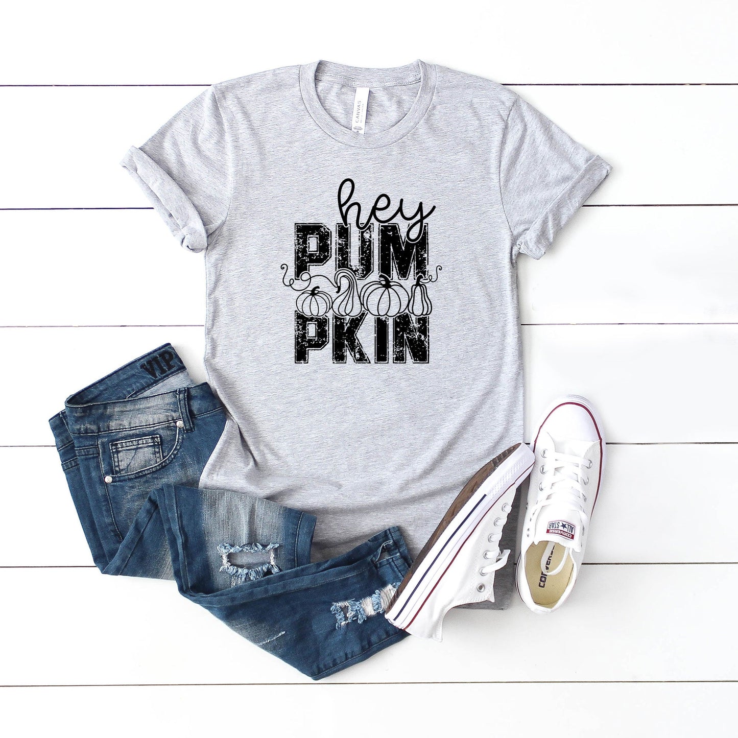 Hey Pumpkin Distressed | Youth Graphic Short Sleeve Tee