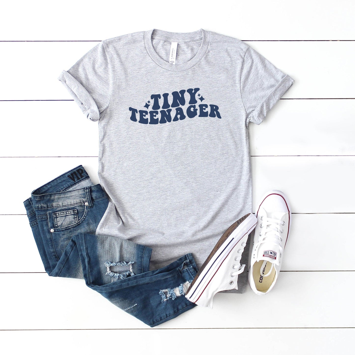 Tiny Teenager Wavy | Youth Short Sleeve Crew Neck