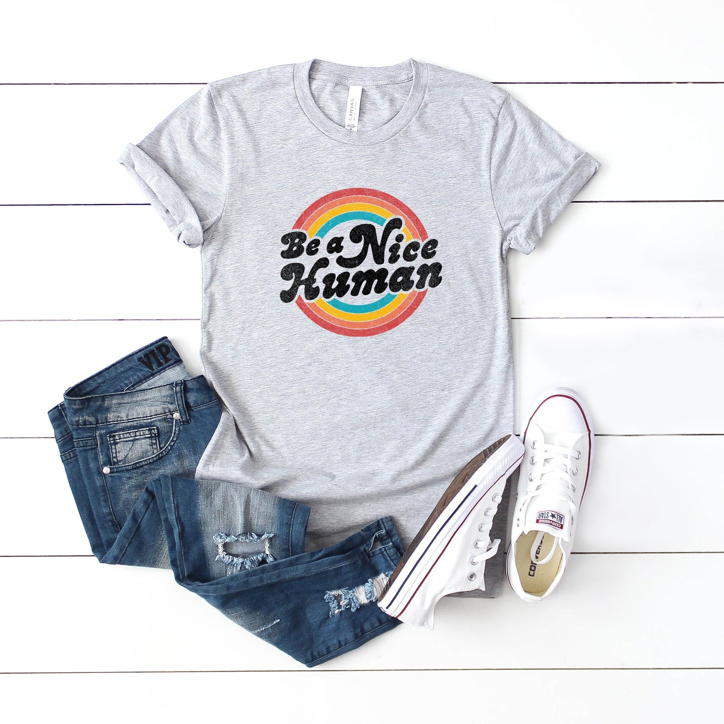Be A Nice Human Circles | Youth Short Sleeve Crew Neck