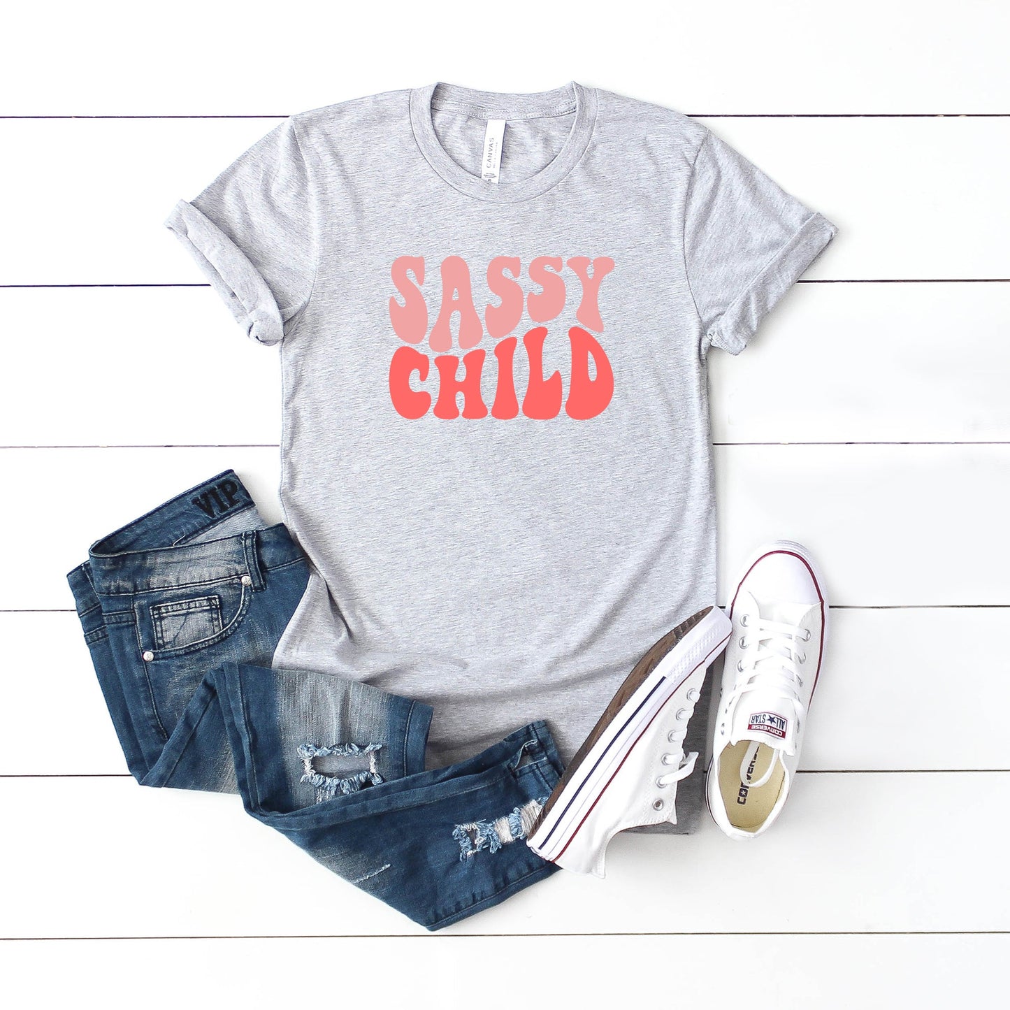 Sassy Child Wavy | Youth Short Sleeve Crew Neck
