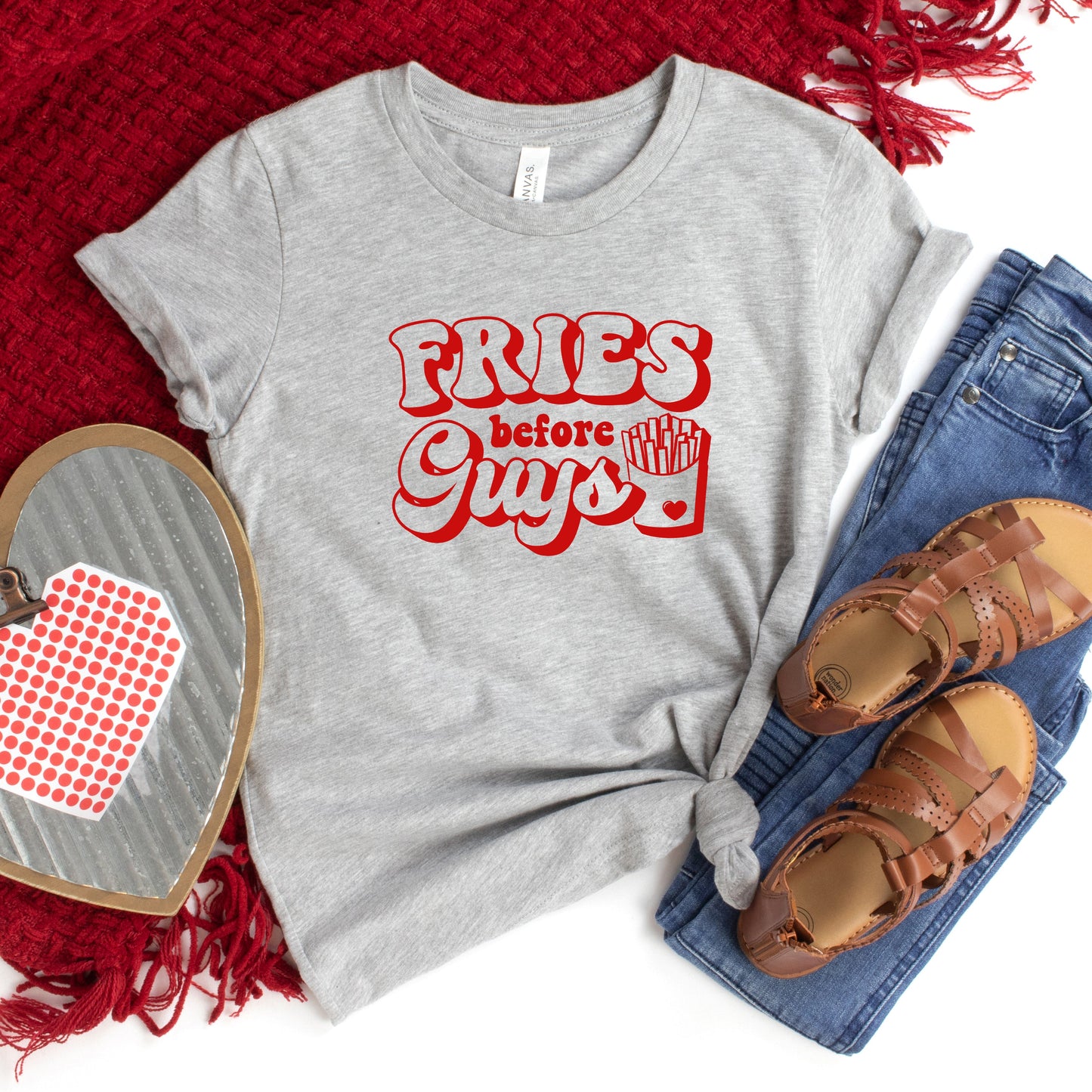 Fries Before Guys Bold | Youth Short Sleeve Crew Neck