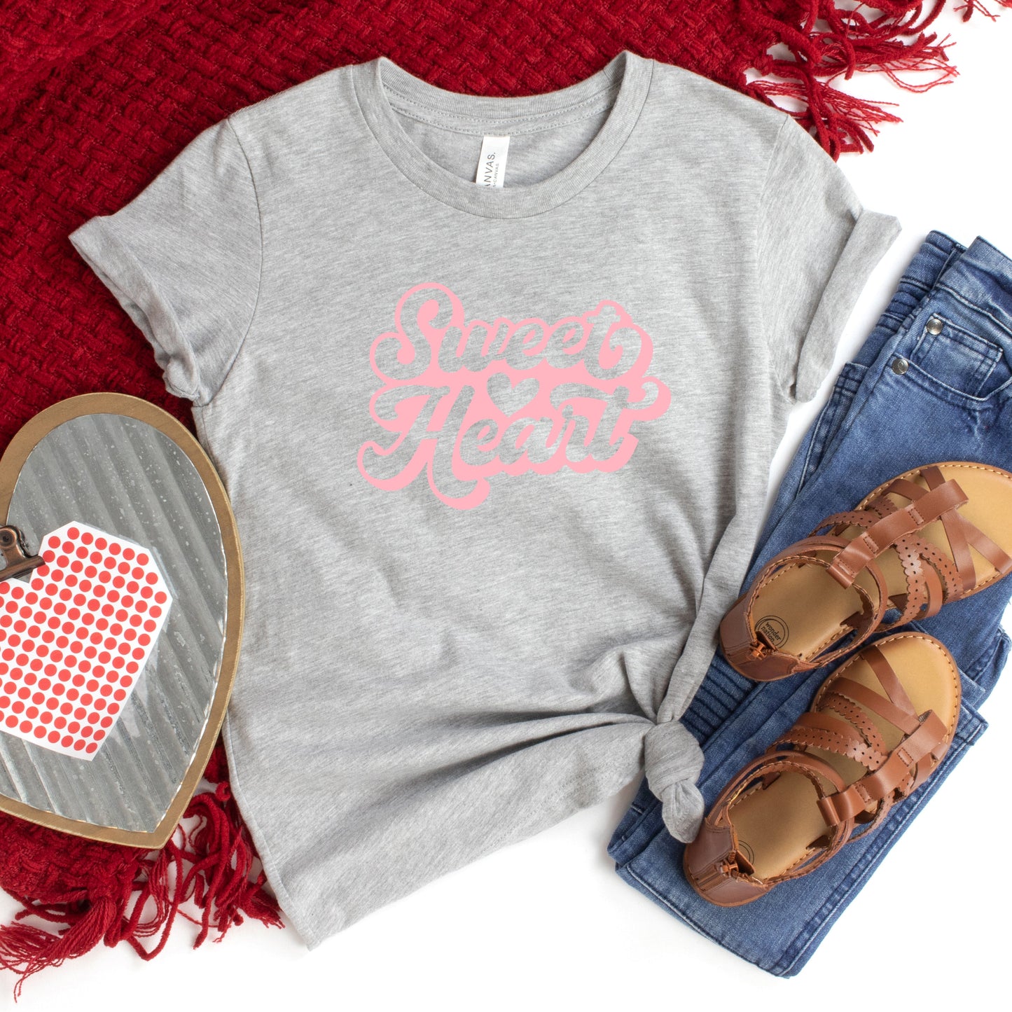 Sweet Heart With Heart | Youth Short Sleeve Crew Neck