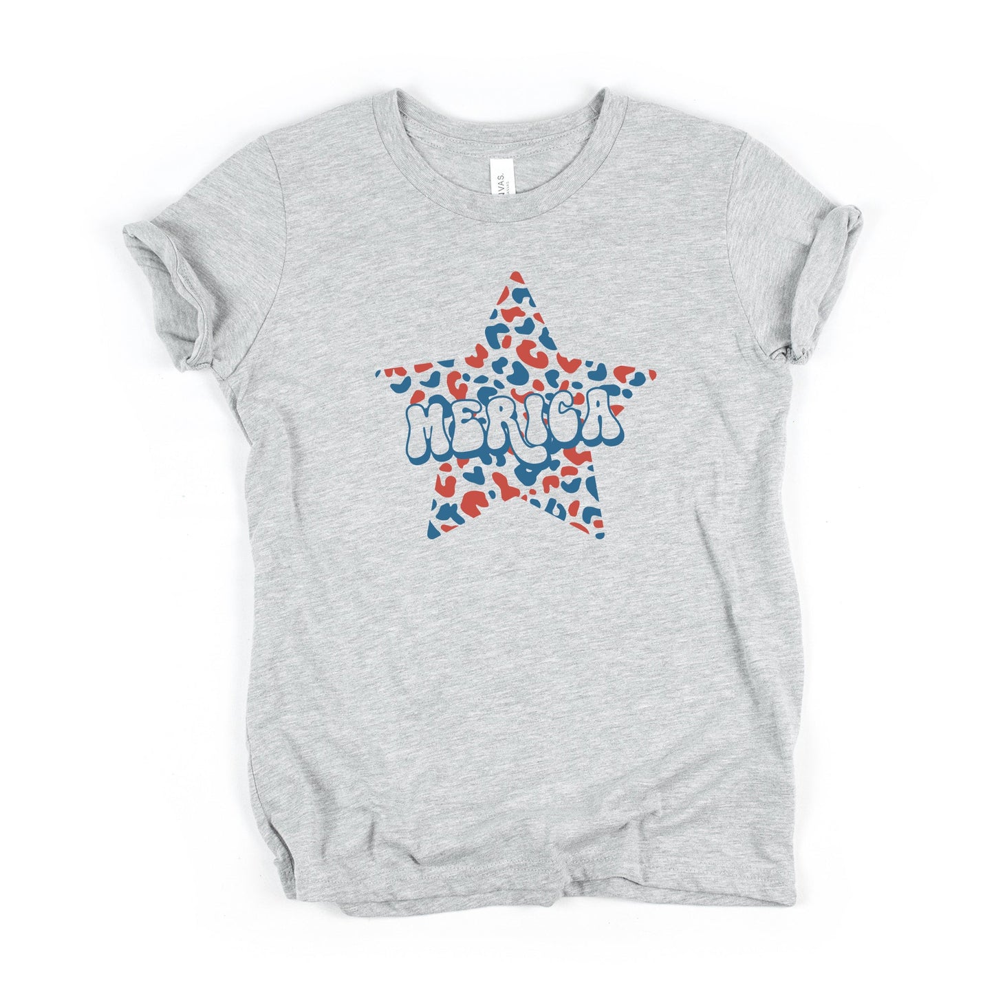 Leopard Merica | Youth Short Sleeve Crew Neck