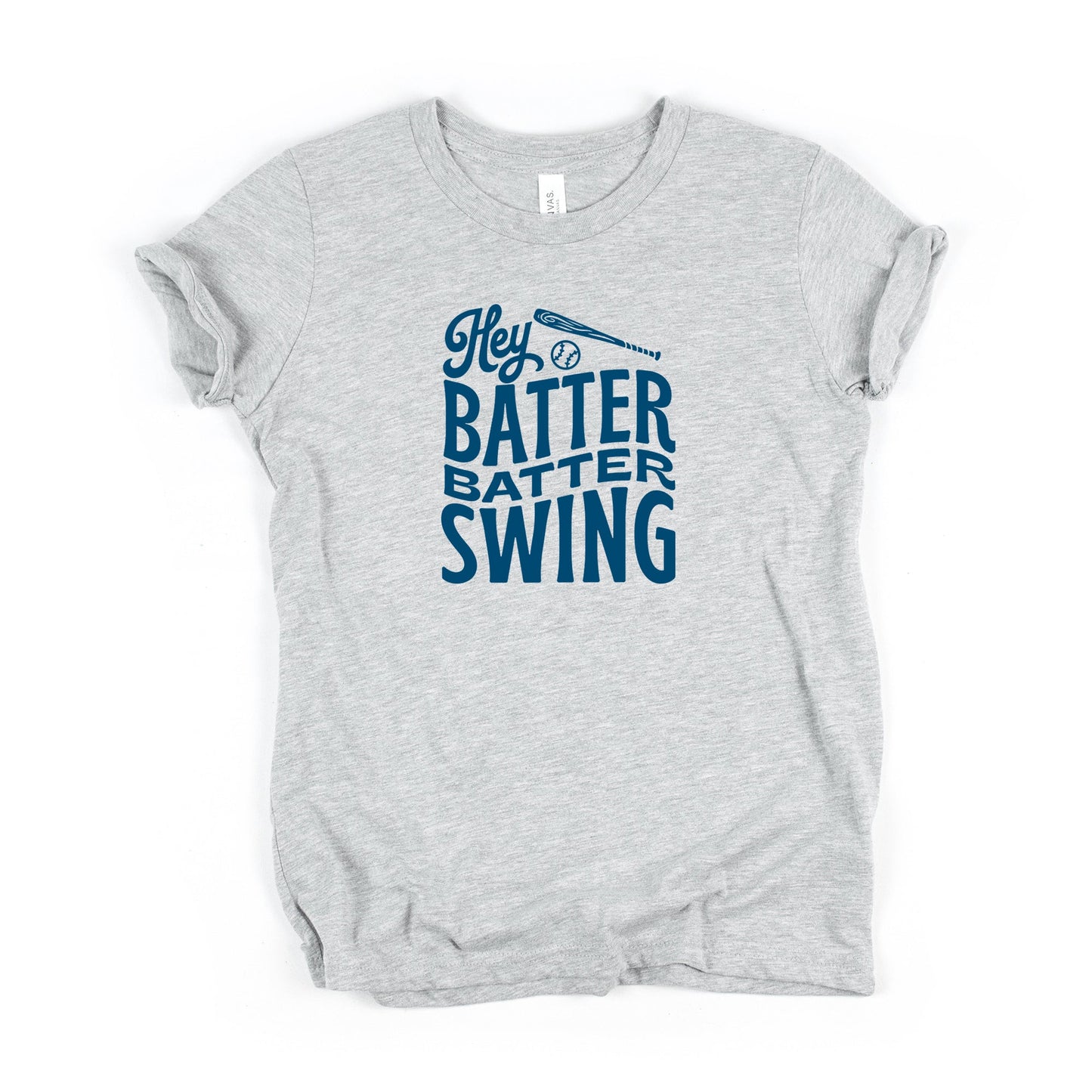Hey Batter Batter Wavy | Youth Short Sleeve Crew Neck