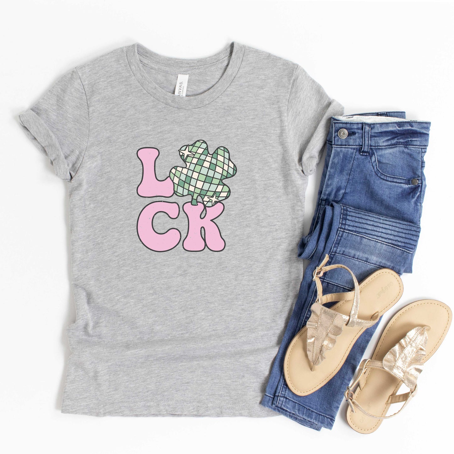 Luck With Shamrock | Youth Short Sleeve Crew Neck