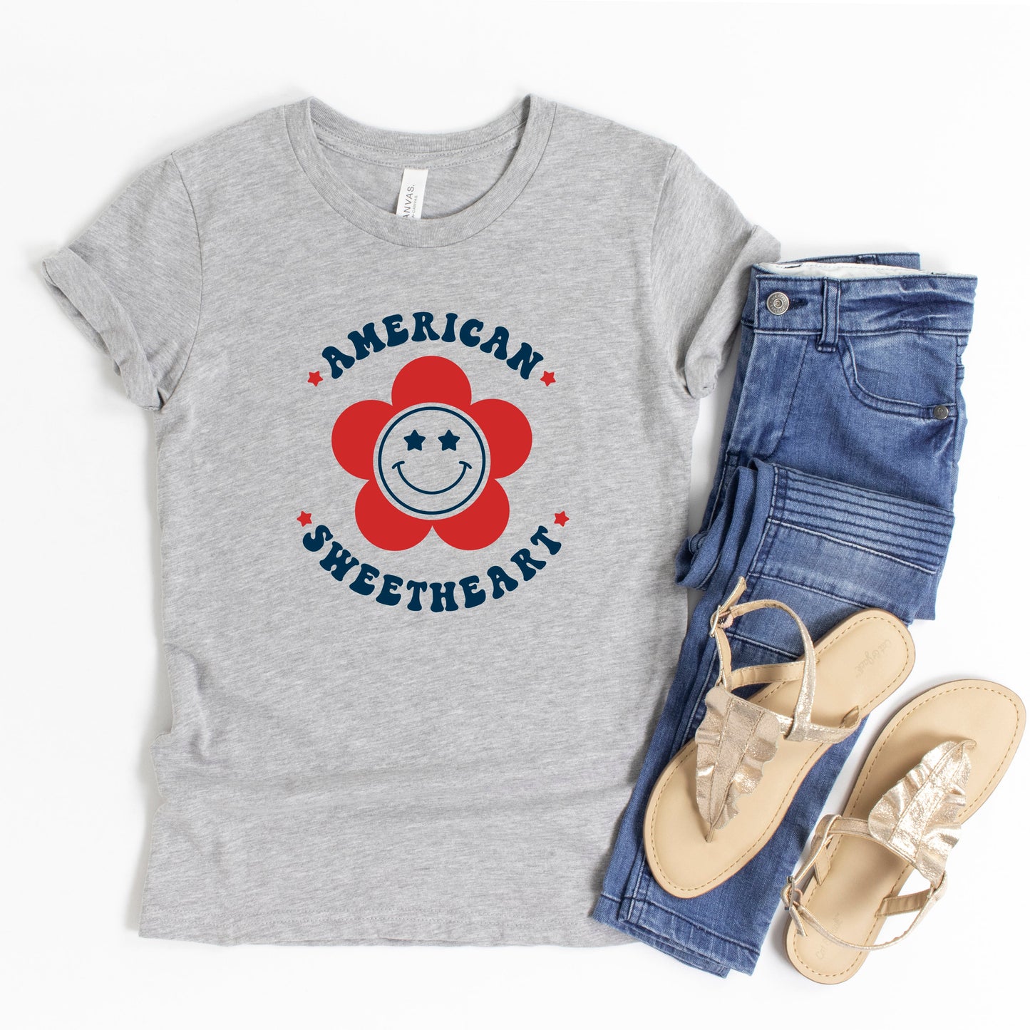 American Sweetheart Flower | Youth Short Sleeve Crew Neck